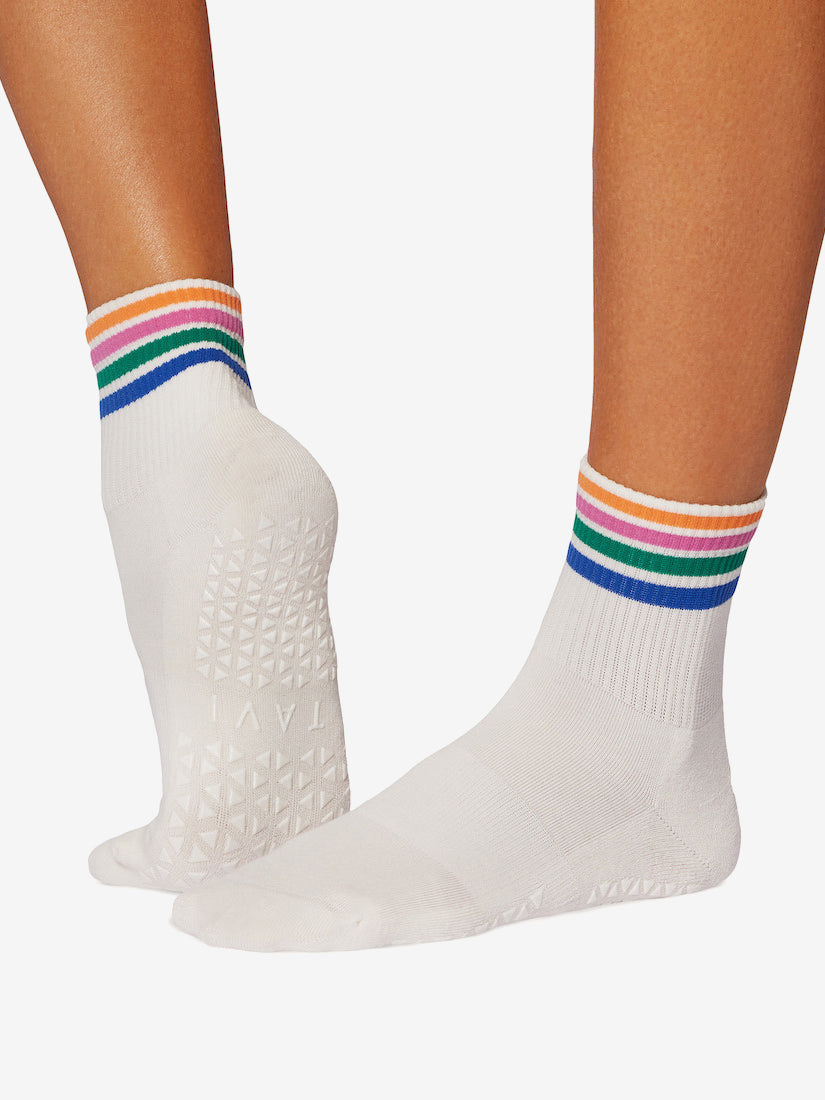 Tavi Noir Aria Grip Socks - Non-Slip Yoga Socks with Thrive Stripe Design for Women - Perfect for Yoga, Pilates, Barre & Home Workouts