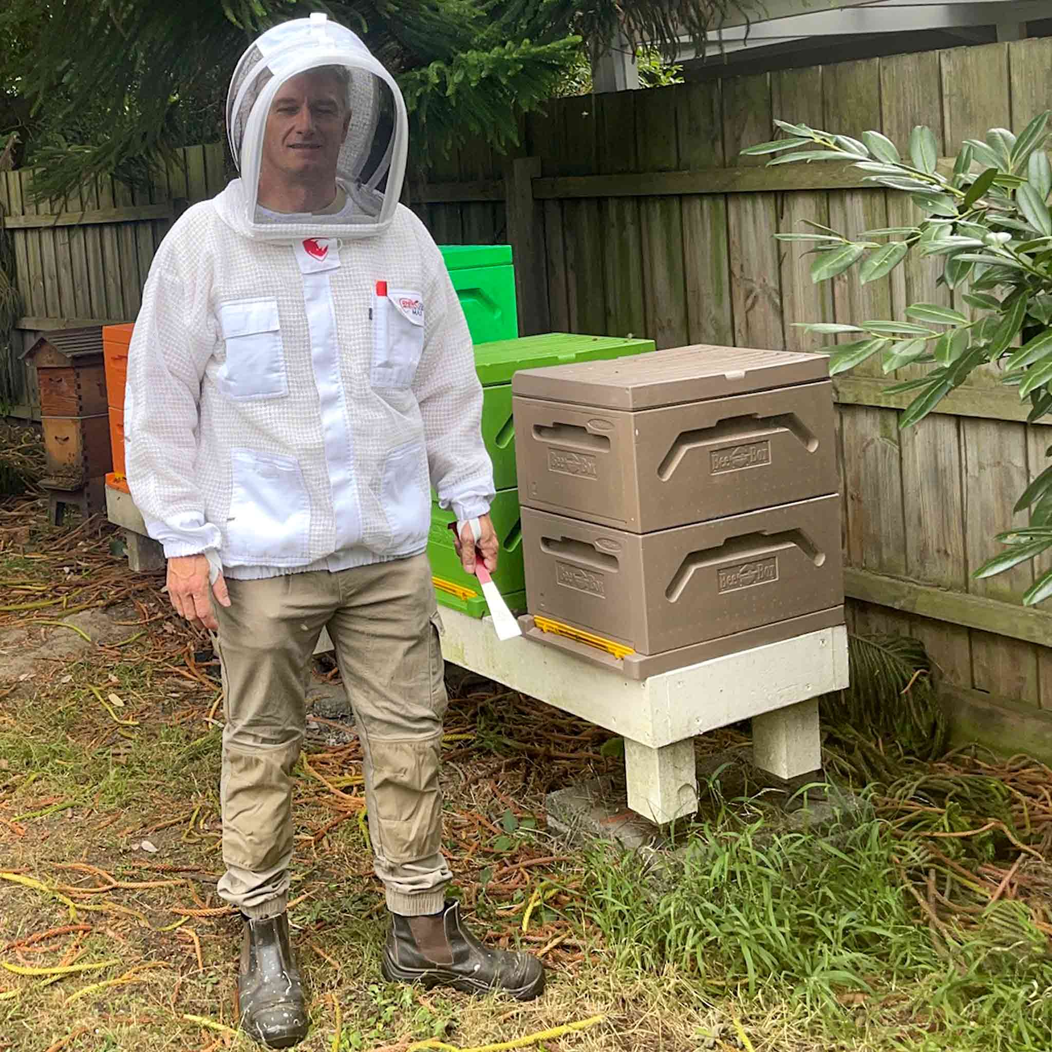 RhinoGuardMax Beekeeping Jacket - Cool White Ventilated Suit with Maximum Protection for Beekeepers | Beekeeping Safety Gear for Hive Inspections & Honey Harvesting