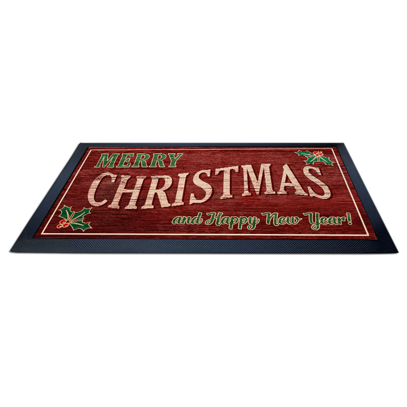 Bar Service Mat - Non-Slip Christmas Design 17.25 x 10 Inches - Perfect for Holiday Parties, Home Bars & Countertop Protection
