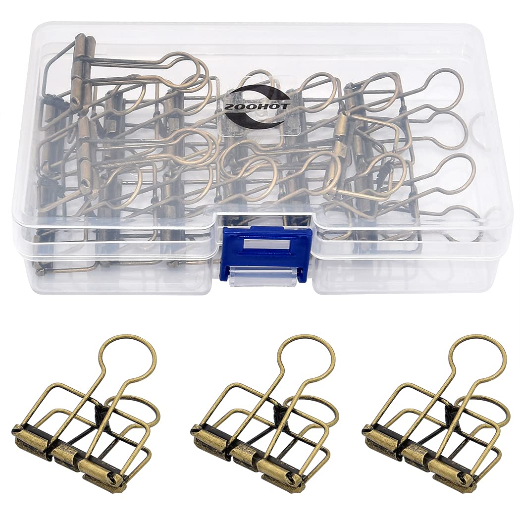 32mm Bronze Binder Clips - Heavy Duty Paper Clamps for Office, School & Home Organization - Perfect for Documents, Files, Bulletin Boards & Craft Projects