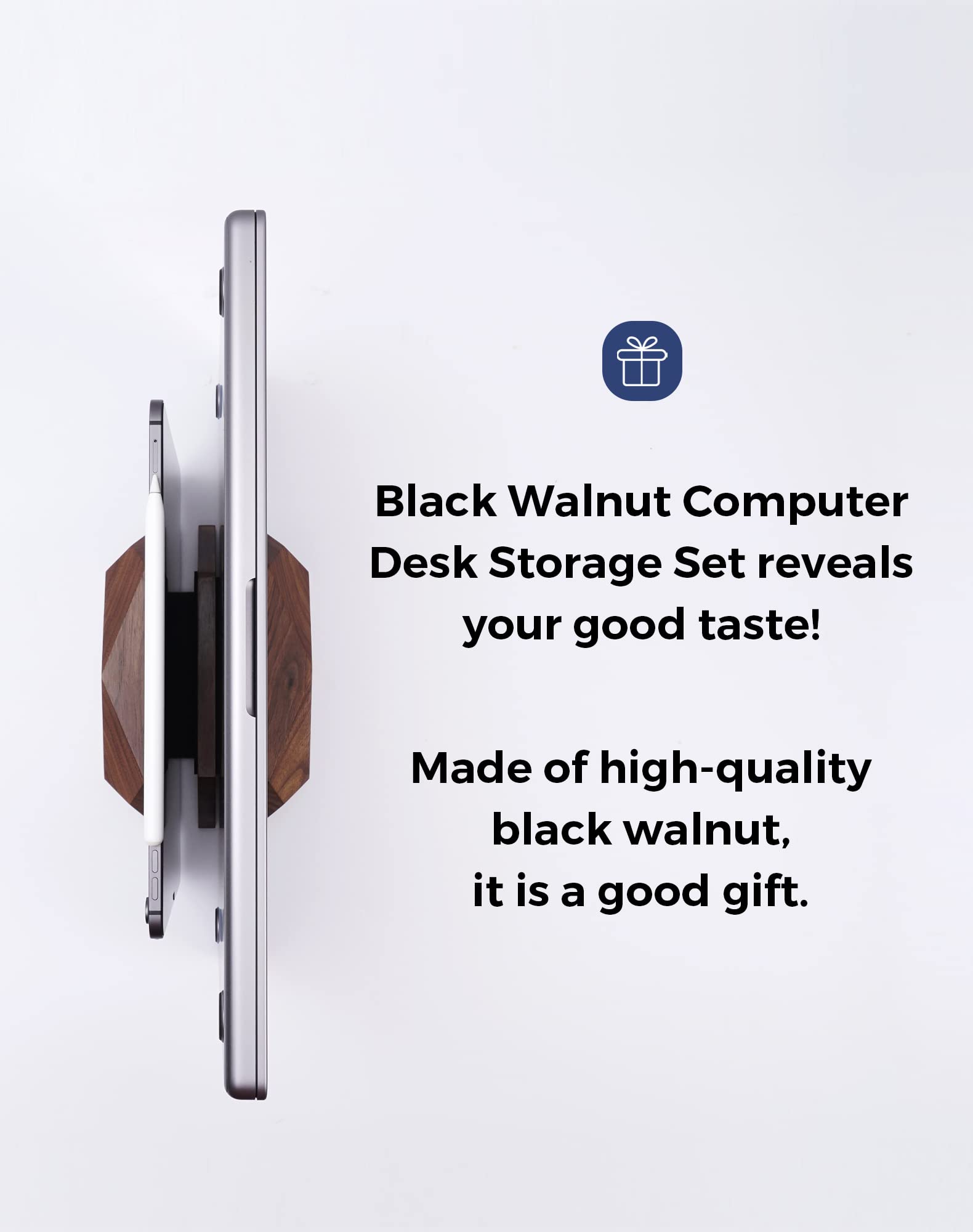 Dual Vertical Laptop Stand for MacBook & Surface Pro - 2 Slot Wooden Laptop Holder for Desk, Space Saving Widen Dock - Perfect for Home Office, Workspace & Multi-Monitor Setup
