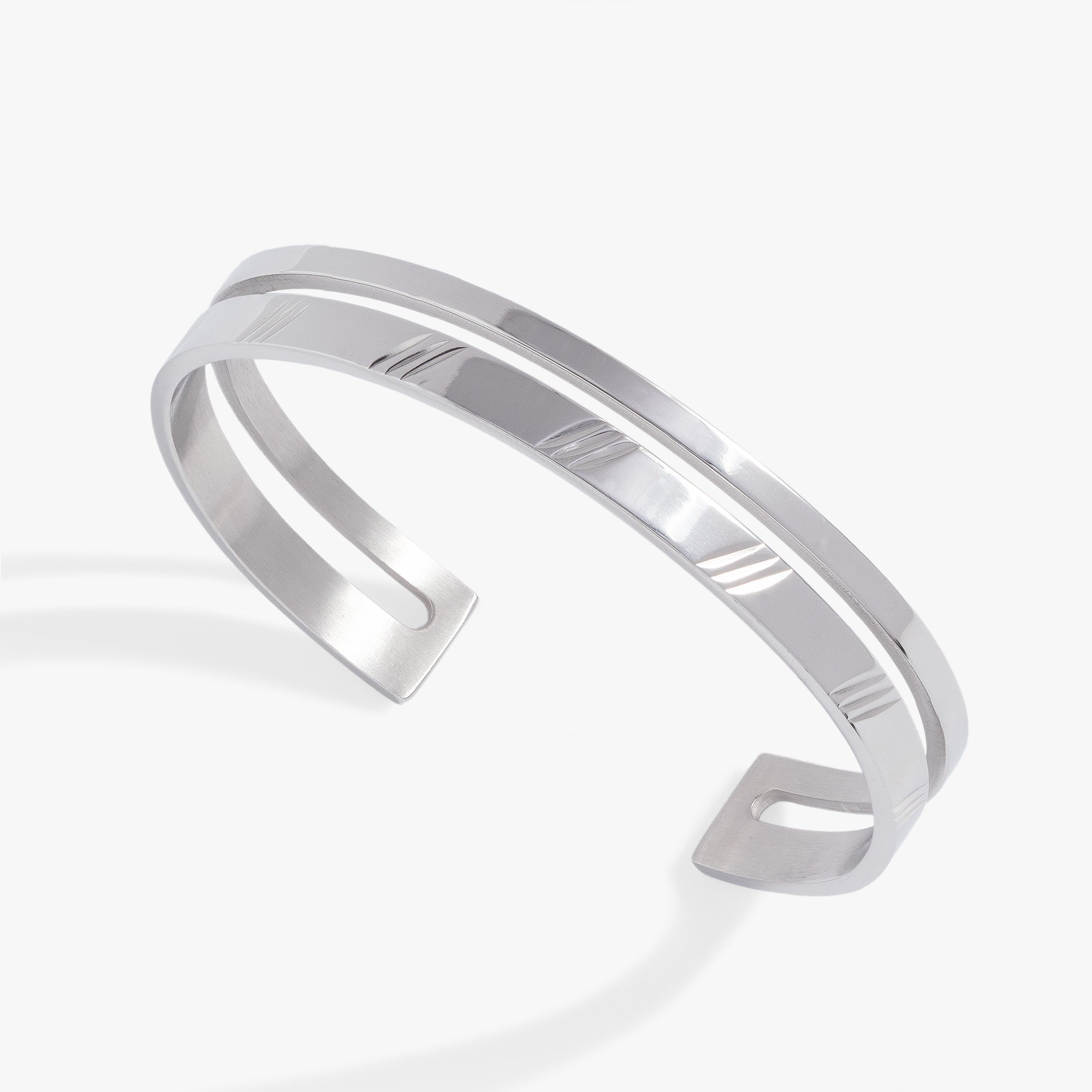 Elegant Double Diamond Cut Cuff Bracelet for Women - Perfect for Weddings, Parties & Special Occasions