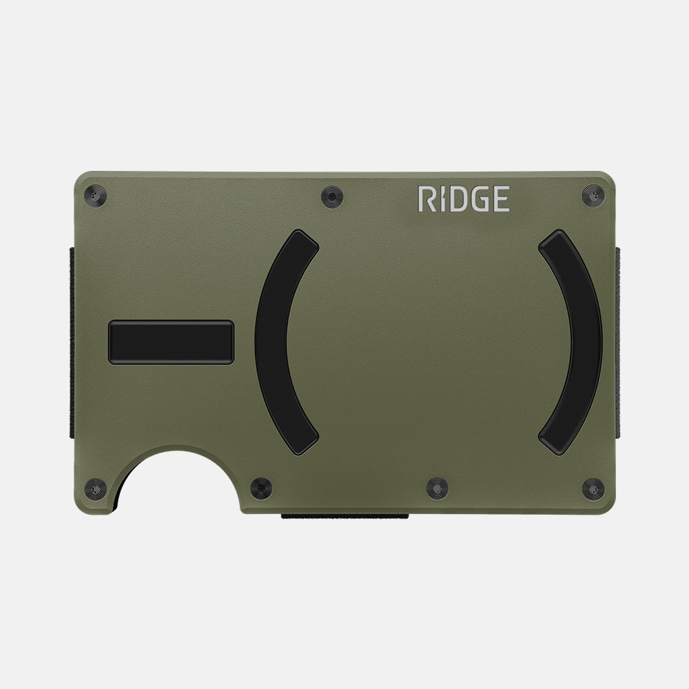 Ridge Wallet For MagSafe - Slim RFID Blocking Minimalist Wallet - Matte Olive Finish - Perfect for Everyday Carry & Travel Accessories