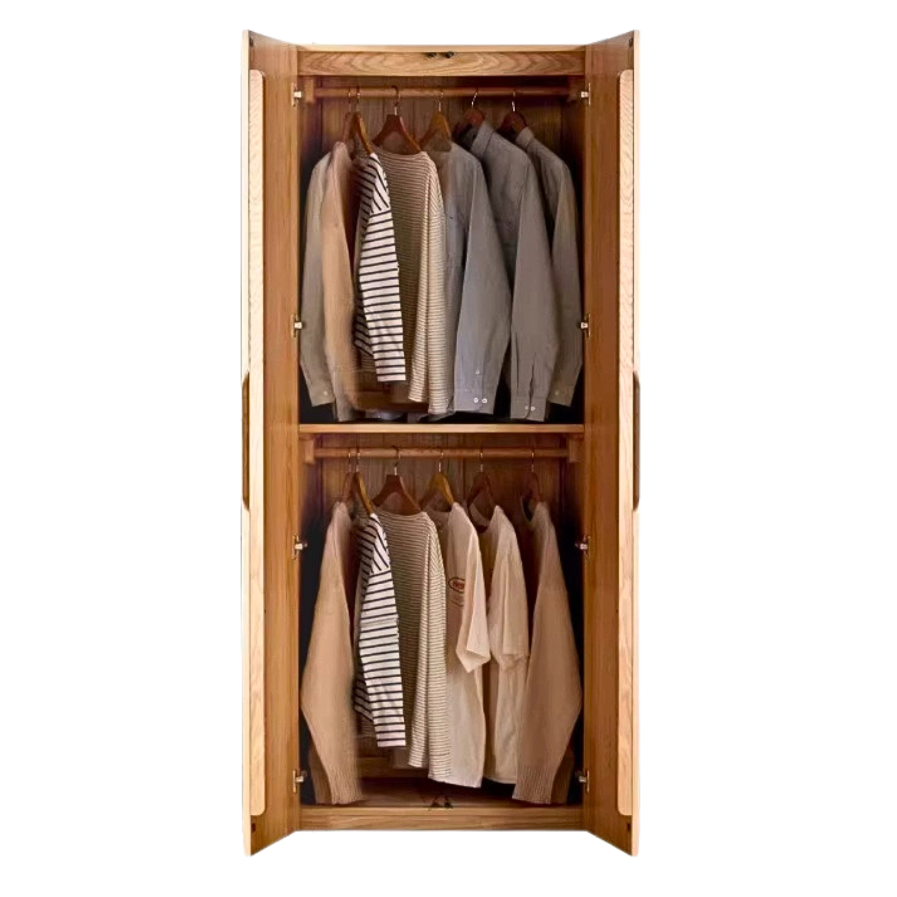 Solid Oak Wood Wardrobe - Premium Quality, Spacious Storage for Bedroom, Closet & Home Organization