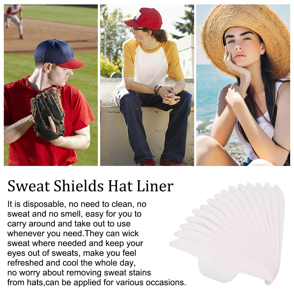 AHANDMAKER 30 Pcs Hat Sweat Liner Pads - Absorbent Sweatband for Golf, Baseball & Sports Hats - Soft Collar Liners for Men & Women - Stay Dry & Comfortable During Workouts, Outdoor Activities & Sports