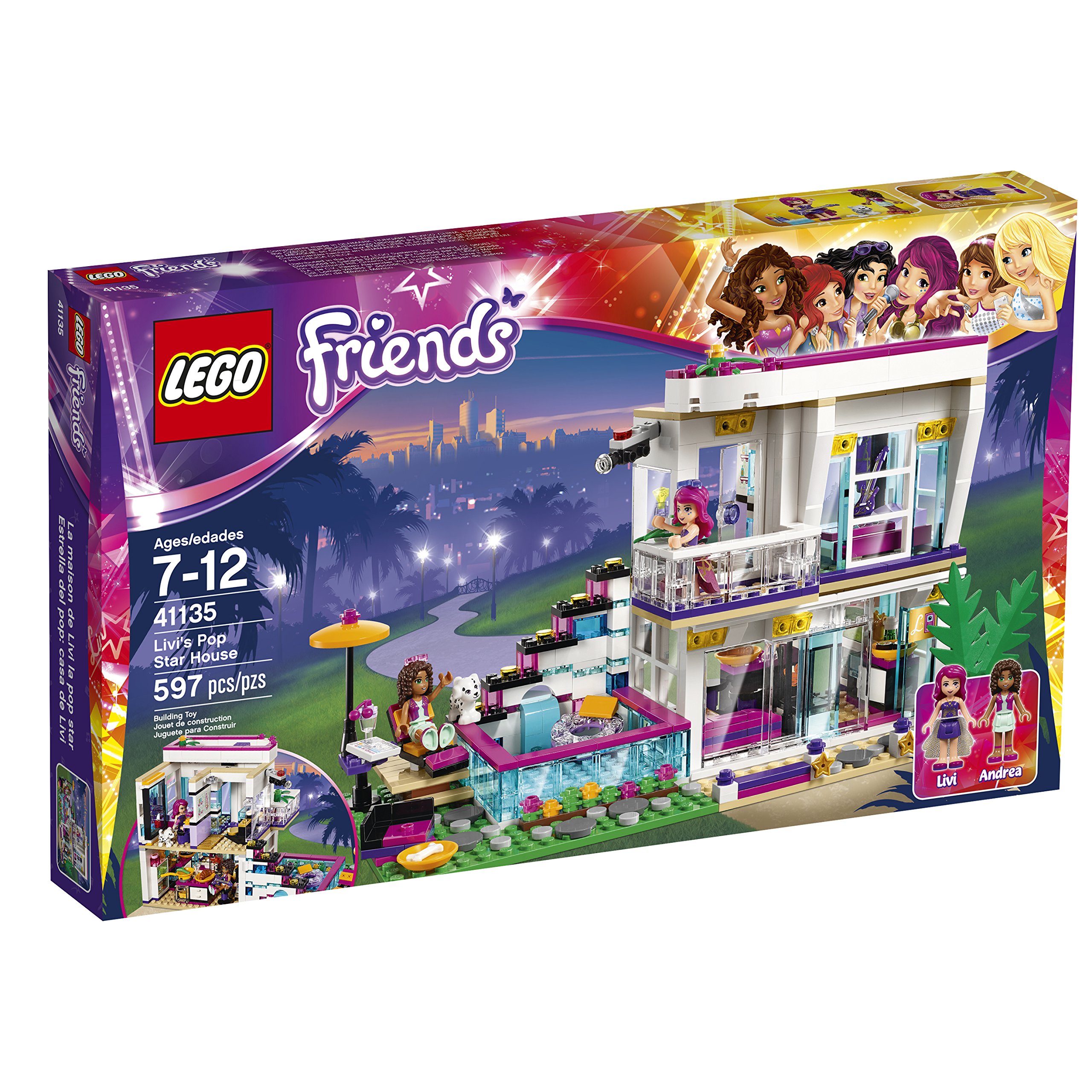 LEGO Friends Livi's Pop Star House Building Kit - 597 Pieces Creative Construction Toy for Kids Ages 6-12 | Perfect for Birthday Gifts & Pretend Play Scenes