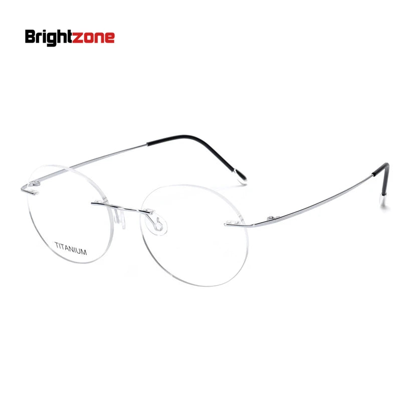 Brightzone Women's Rimless Oval Round Titanium Eyeglasses 71602 - Lightweight & Durable Frame for Work, Reading & Everyday Use