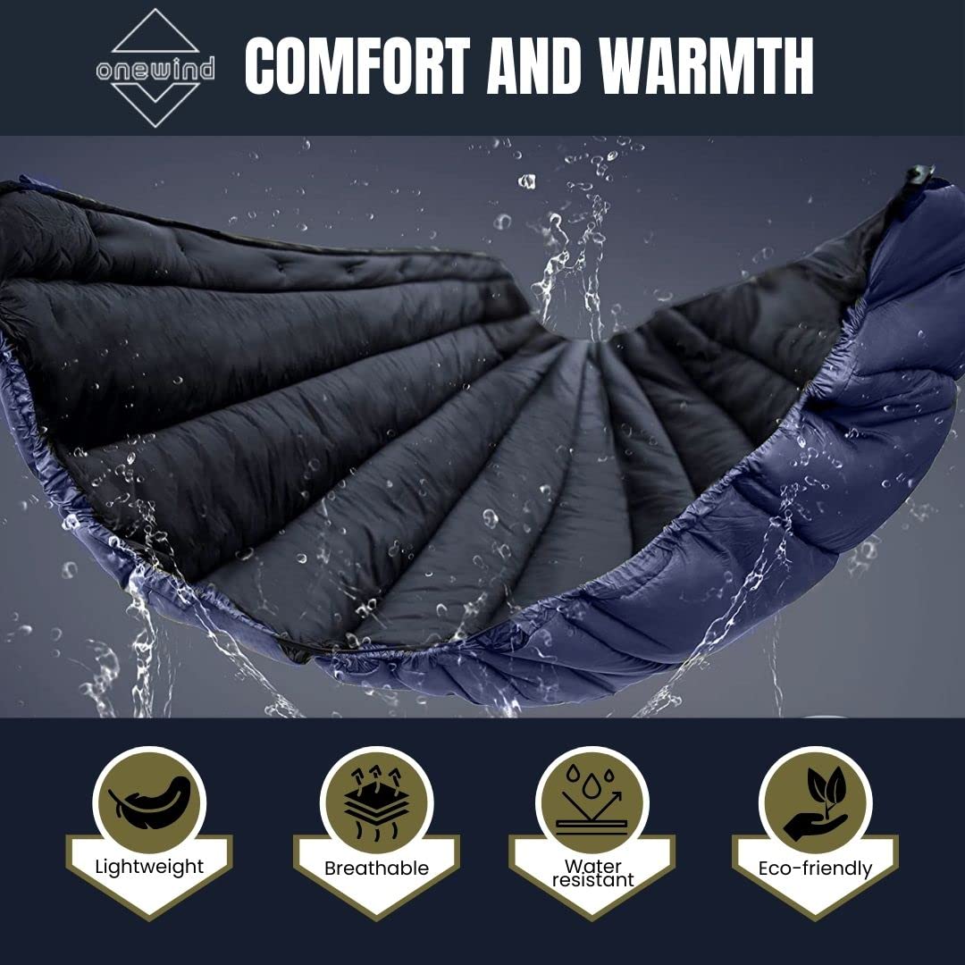Onewind Double Hammock Underquilt - Ultralight 3-4 Season Warm Insulation Camping Quilt for Hiking, Backpacking & Outdoor Adventures - Perfect for Camping, Backyard Lounging & Hammock Camping Trips