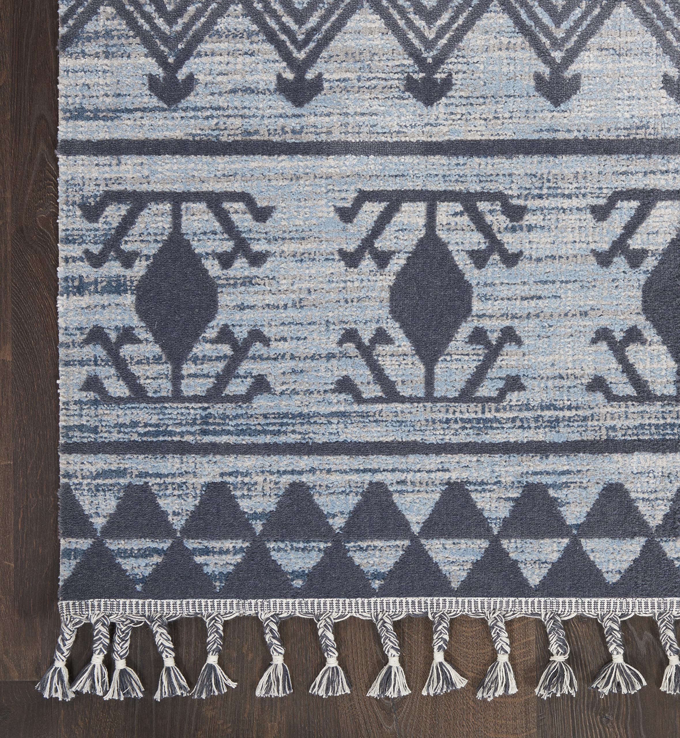Nourison Asilah Light Blue Charcoal 7'10