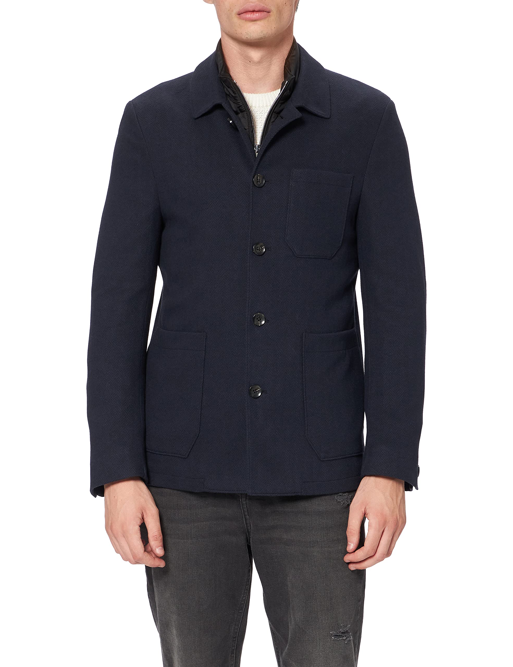 Bugatti Men's Slim Fit Casual Blazer Jacket - Lightweight Stretch Comfort for Business & Travel - Perfect for Office, Weddings & Date Nights
