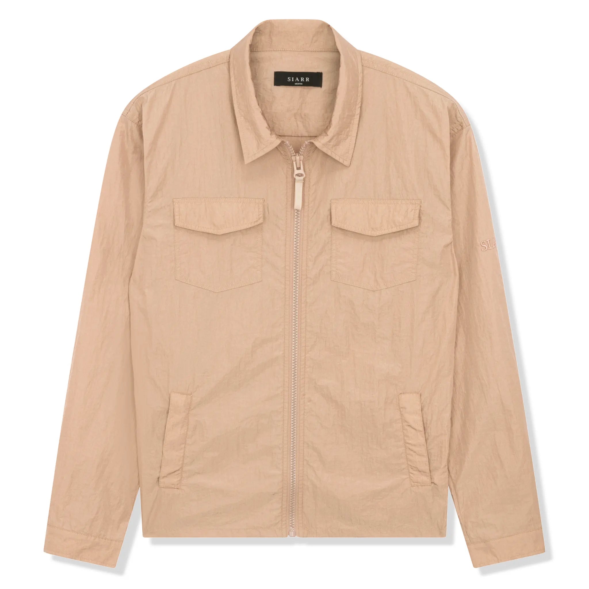SIARR Crinkle Pink Overshirt for Women - Stylish Lightweight Jacket for Spring & Fall Fashion | Perfect for Casual Outings, Date Nights & Office Wear