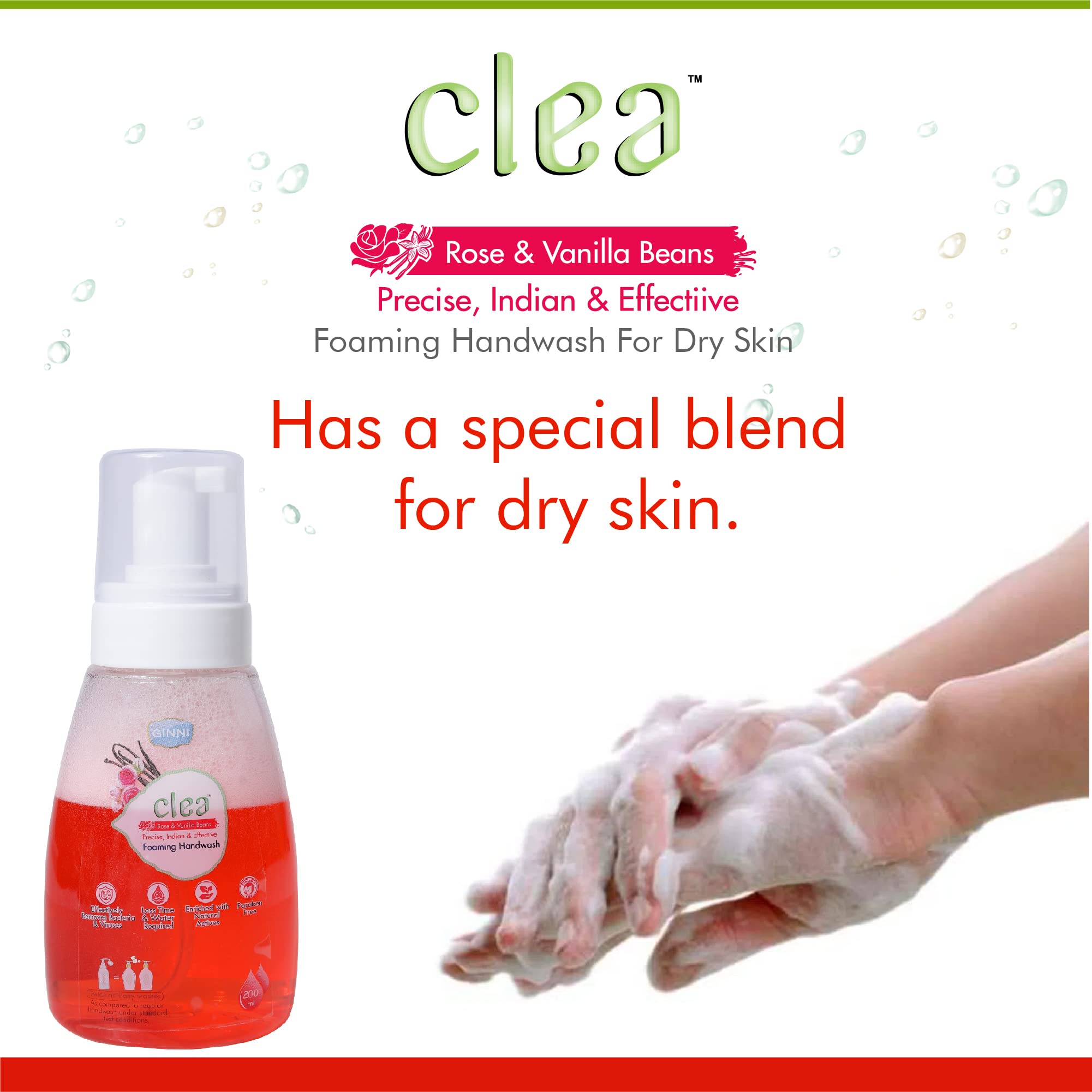 Germ Protection Liquid Hand Soap | Hydrating Foaming Hand Wash - 200ml (Rose Vanilla Scent, Pack of 2) | Gentle Cleansing for Daily Use at Home, Office & Travel