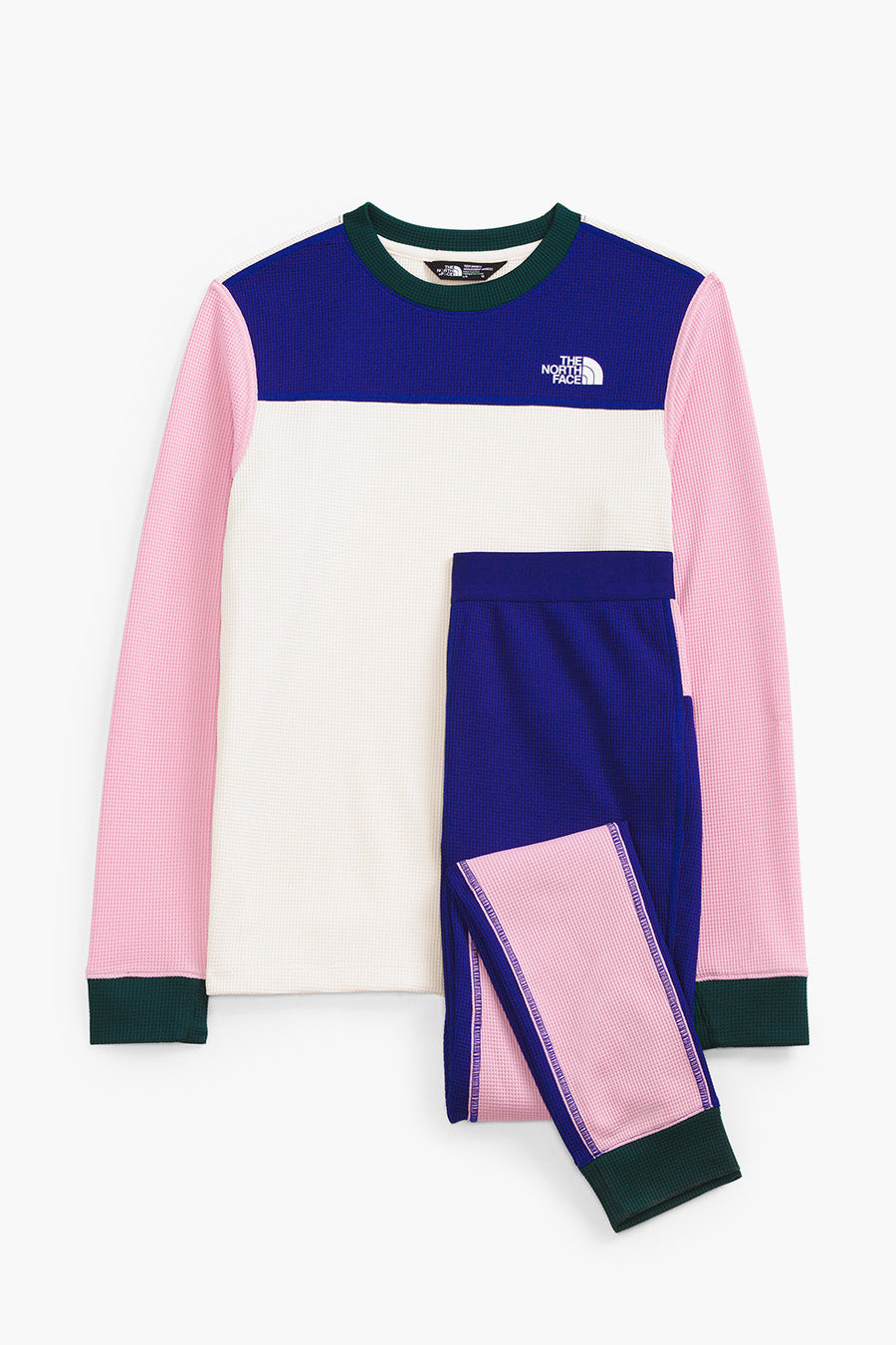 The North Face Girls' Waffle Baselayer Top - Thermal Long Sleeve Shirt for Teens in Cameo Pink | Winter Layering, Outdoor Activities & Cold Weather Comfort