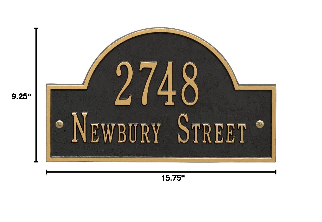 Custom Cast Metal Address Plaque - Personalized House Number & Street Name Sign (Standard Size, Wall Mount) for Home, Office & Mailbox Identification