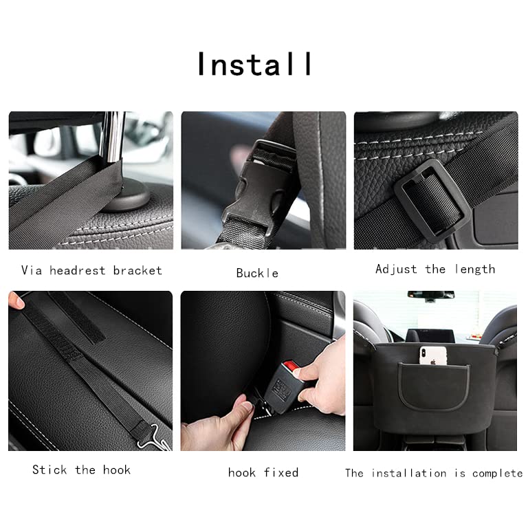 Premium Suede Car Seat Storage Organizer - Large Capacity Adjustable Center Console Bag for Vehicles (Grey) | Perfect for Road Trips, Daily Commutes & Family Travel Accessories