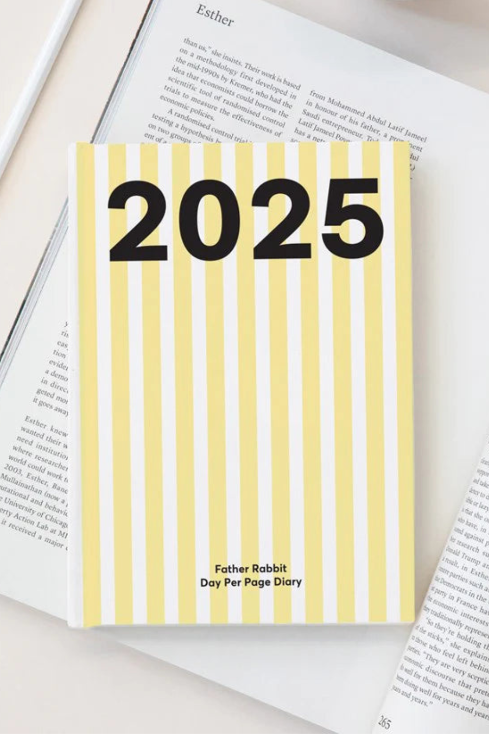 Butter Stripe Daily Planner 2025 - A5 Size, Hardcover, Weekly & Monthly Layout - Perfect for Work, School & Personal Organization