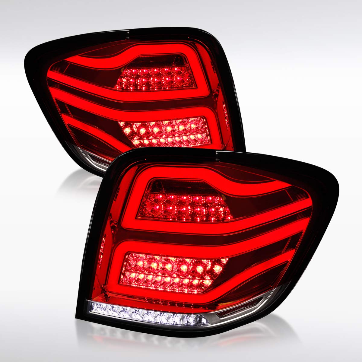 2006-2011 Mercedes-Benz W164 ML-Class LED Tail Lights - Red Smoke Left & Right Pair Assembly - Enhanced Visibility & Style for Night Driving & Custom Car Upgrades