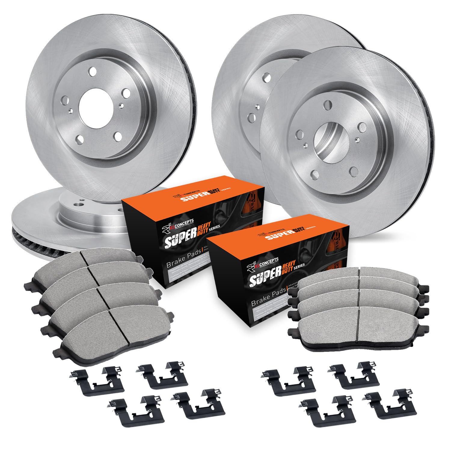 R1 Concepts Complete Front & Rear Brake Kit with Rotors and Pads - OE Performance Brake System - Fits 2006 Dodge Sprinter 3500 - Includes Hardware Kit for Easy Installation - Perfect for Heavy-Duty Towing and Commercial Fleet Maintenance