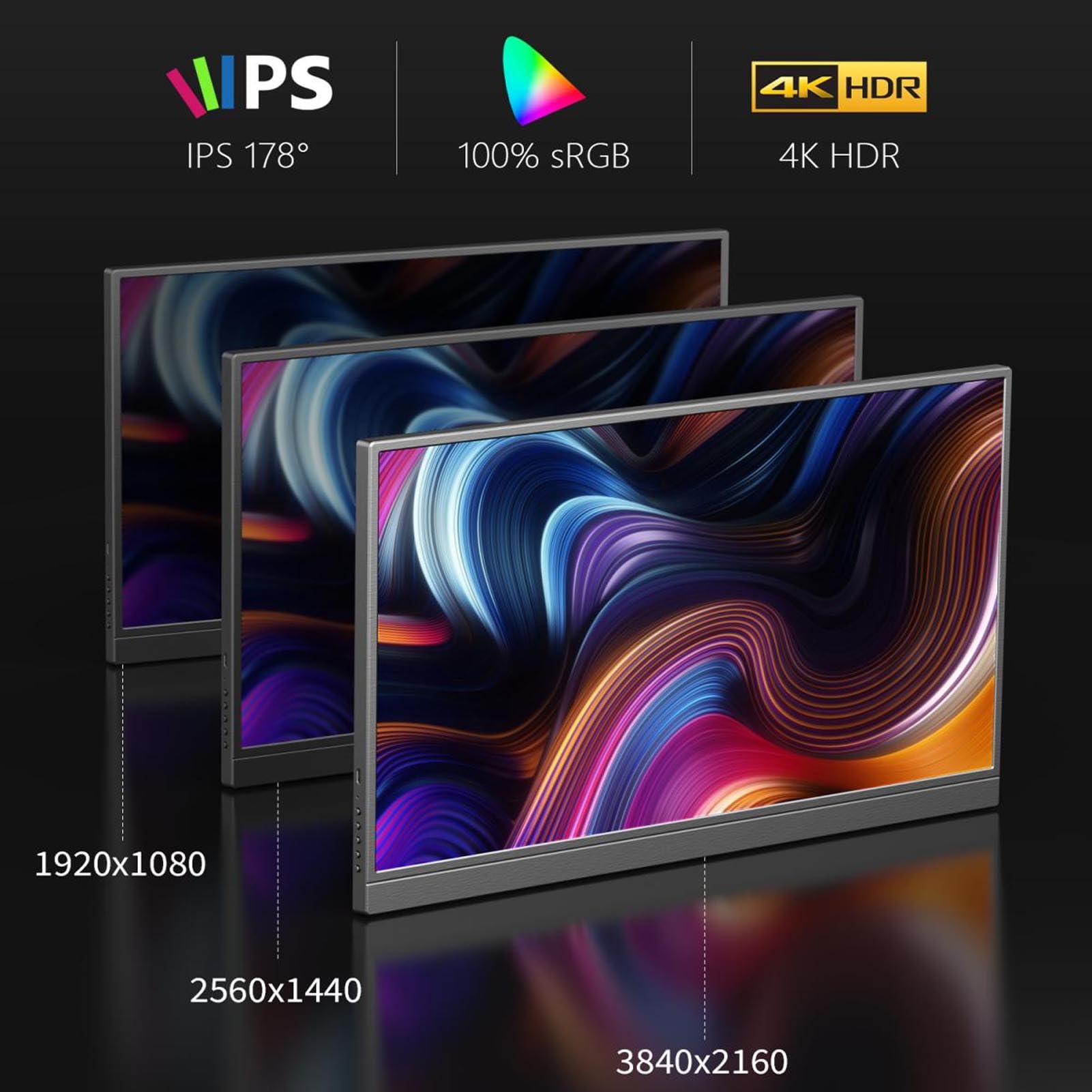 Gugxiom 17.3 Inch 4K Portable Monitor - 3840x2160 IPS Display, 1500:1 Contrast Ratio, 400 Nits Brightness, USB-C & HDMI Connectivity with Built-in Speakers - Ultra HD Laptop Screen for Gaming, Work & Travel - Includes Smart Cover for PC, Mac & Smartphone