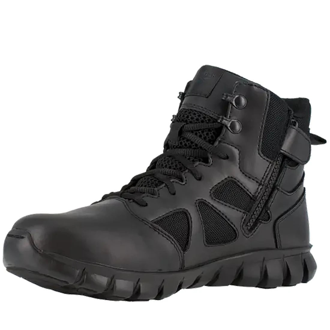 6 Inch Sublite Cushion Tactical Boots - Black Soft Toe Side Zip Combat Shoes for Men | Perfect for Outdoor Hiking, Security Work & Military Training