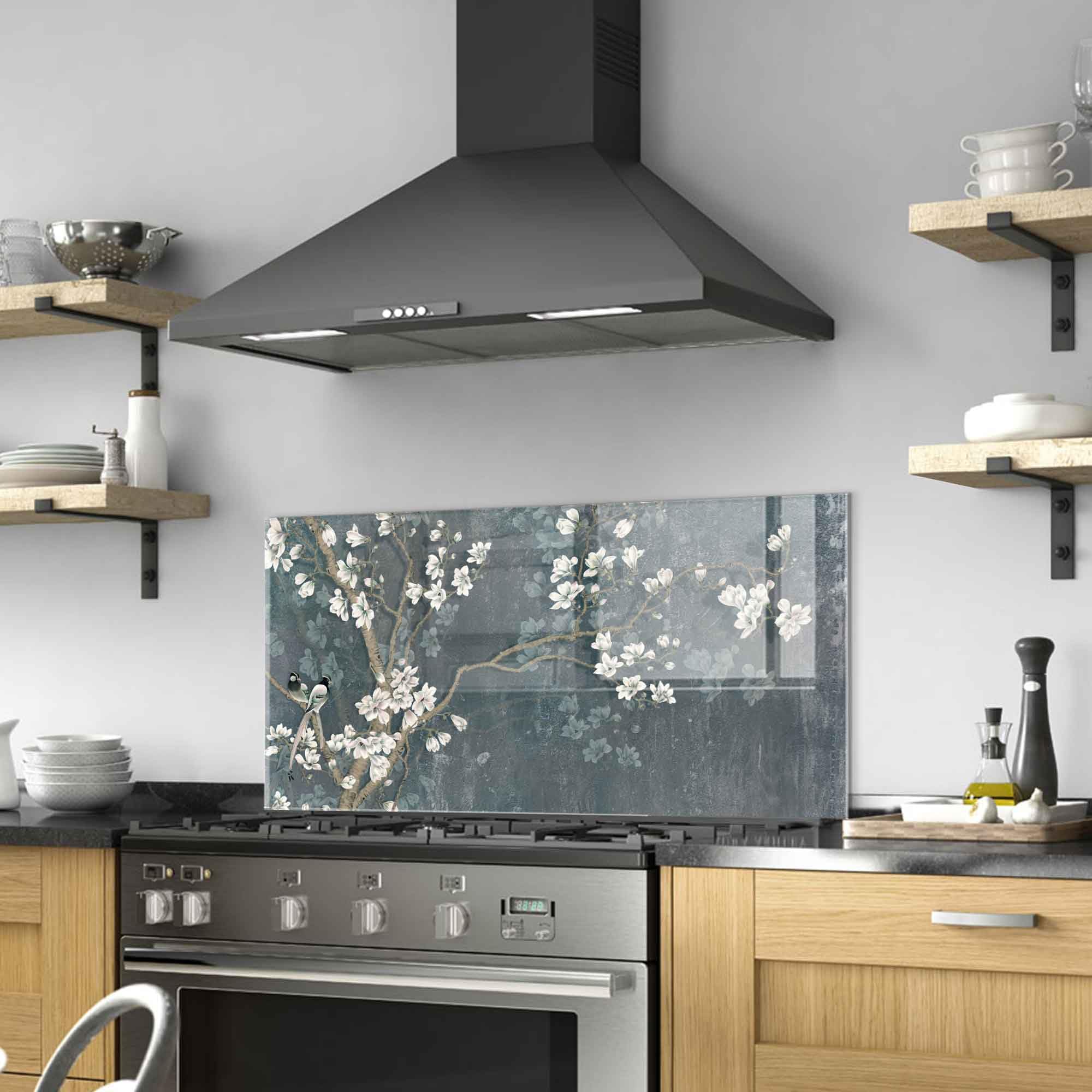 Premium Tempered Glass Kitchen Backsplash - 30x24