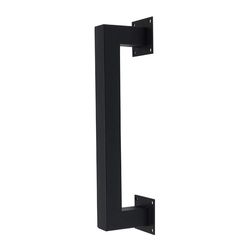 Industrial Style Black Iron Square Tube Sliding Door Handle - JF Handrails for Barn Doors, Wooden Doors, Closet Doors - 30cm & 60cm Length Options - Perfect for Farmhouse, Rustic & Modern Home Decor