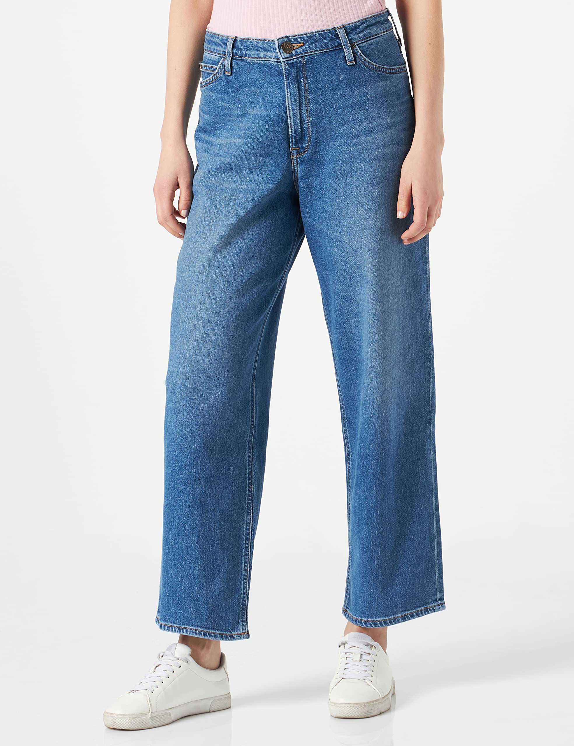 Lee Women's Wide Leg Long Jeans - Comfortable High Waist Denim Pants for Casual Wear, Work & Everyday Outfits | Plus Size Options Available