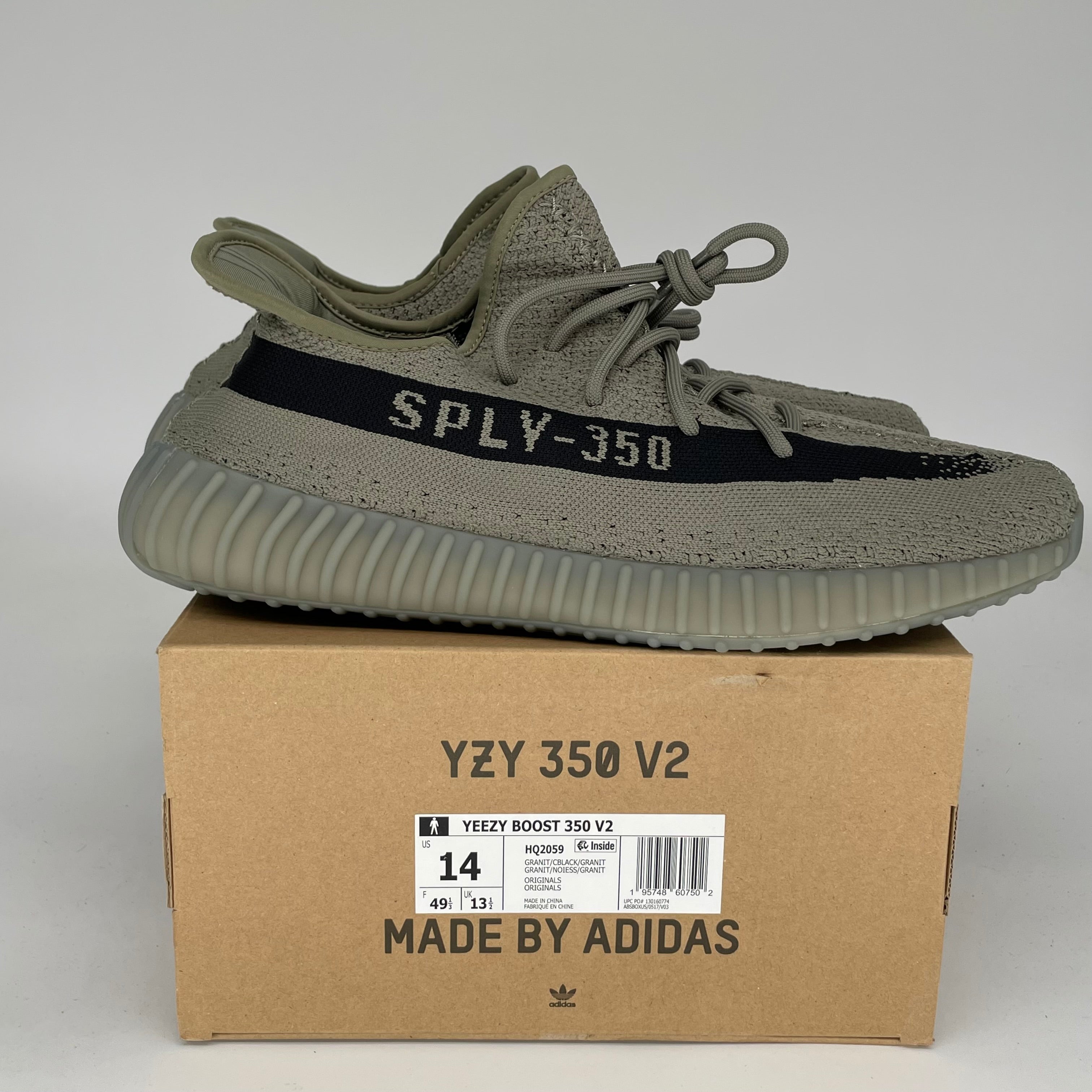 Adidas Yeezy 350 V2 Granite - Men's Size 14 Sneakers (HQ2059) | Comfortable Running Shoes for Gym, Workout & Casual Wear
