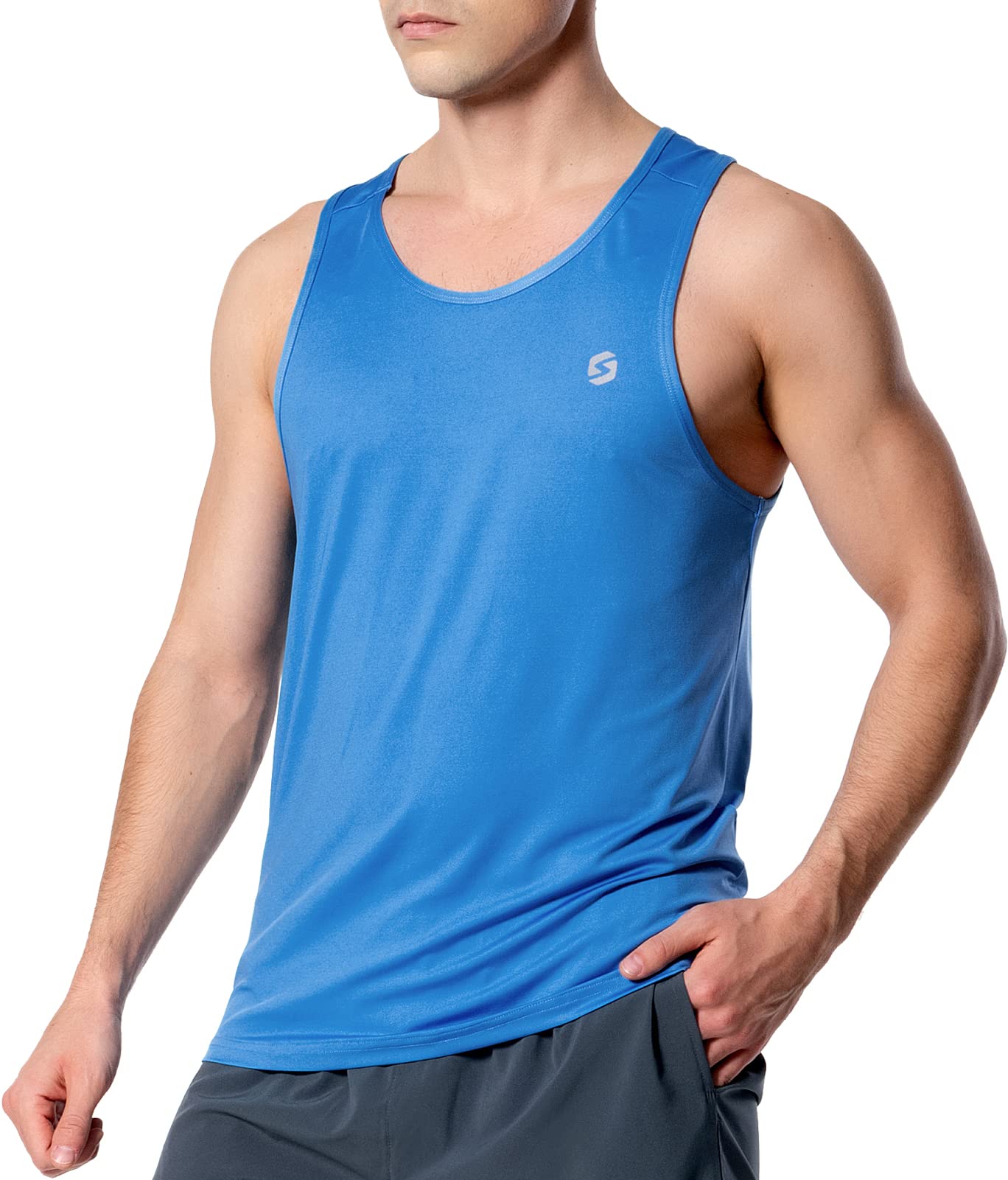 Men's Quick Dry Running Tank Top - Breathable Athletic Workout Shirt for Gym & Outdoor Sports | Lightweight Sleeveless Fitness Shirt for Jogging, Hiking & Summer Activities