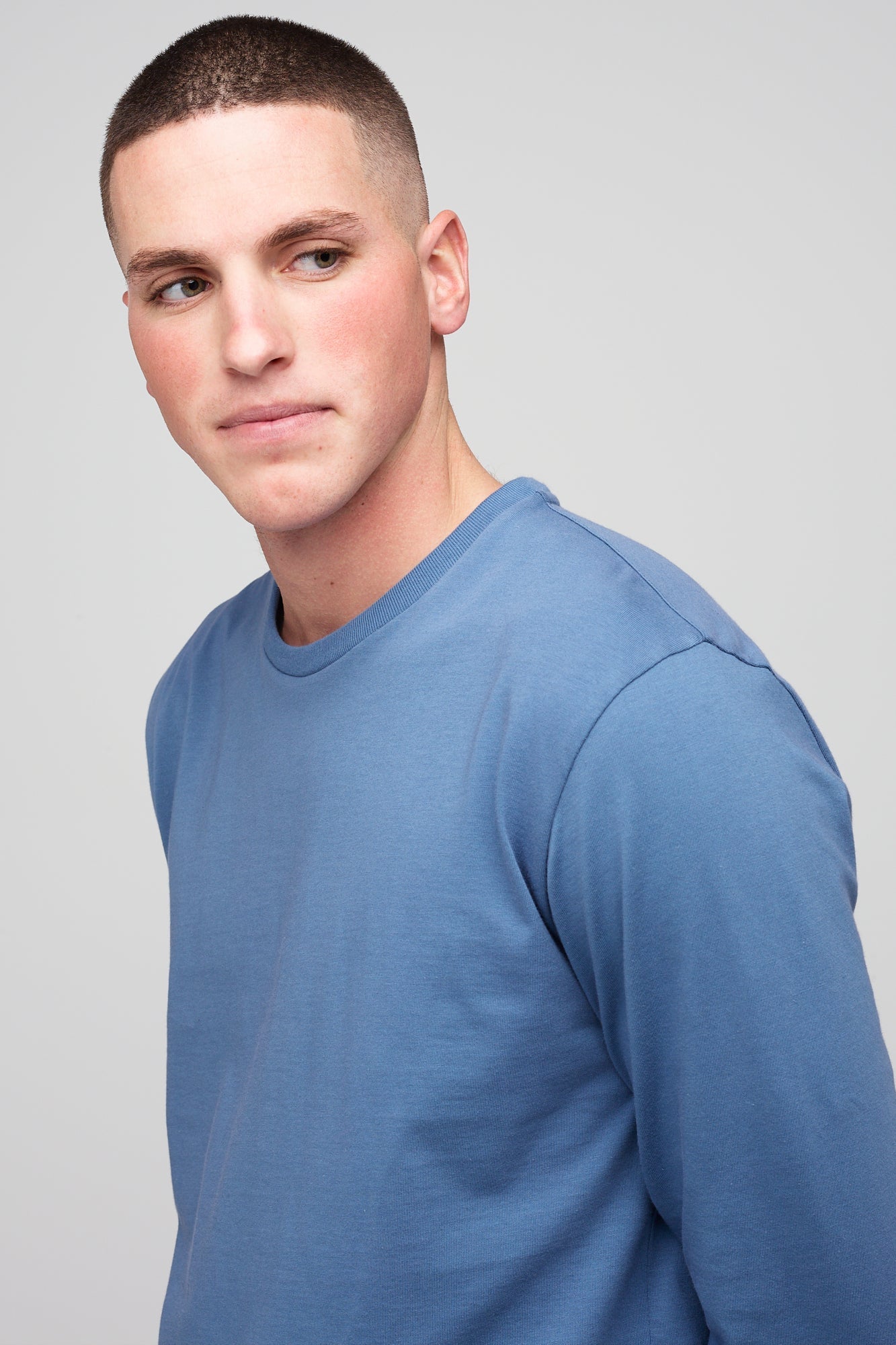 Men's Long Sleeve T-Shirt - Comfortable Cotton Crew Neck Top in RAF Blue | Casual Wear, Workout & Everyday Outfit