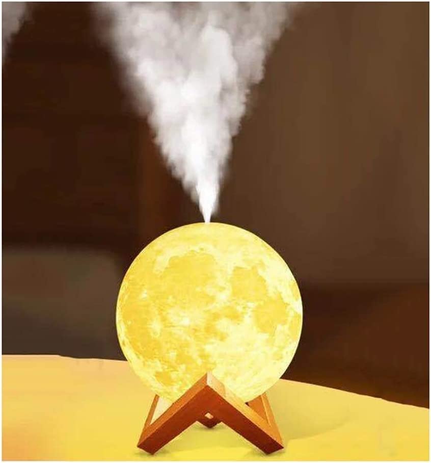 Moon Light Humidifier & Night Light - Adjustable Brightness & Mist Modes, USB-Powered Full Moon Lamp with Essential Oil Diffuser - Perfect for Bedroom, Nursery, Office Relaxation and Gift Giving (One Color)