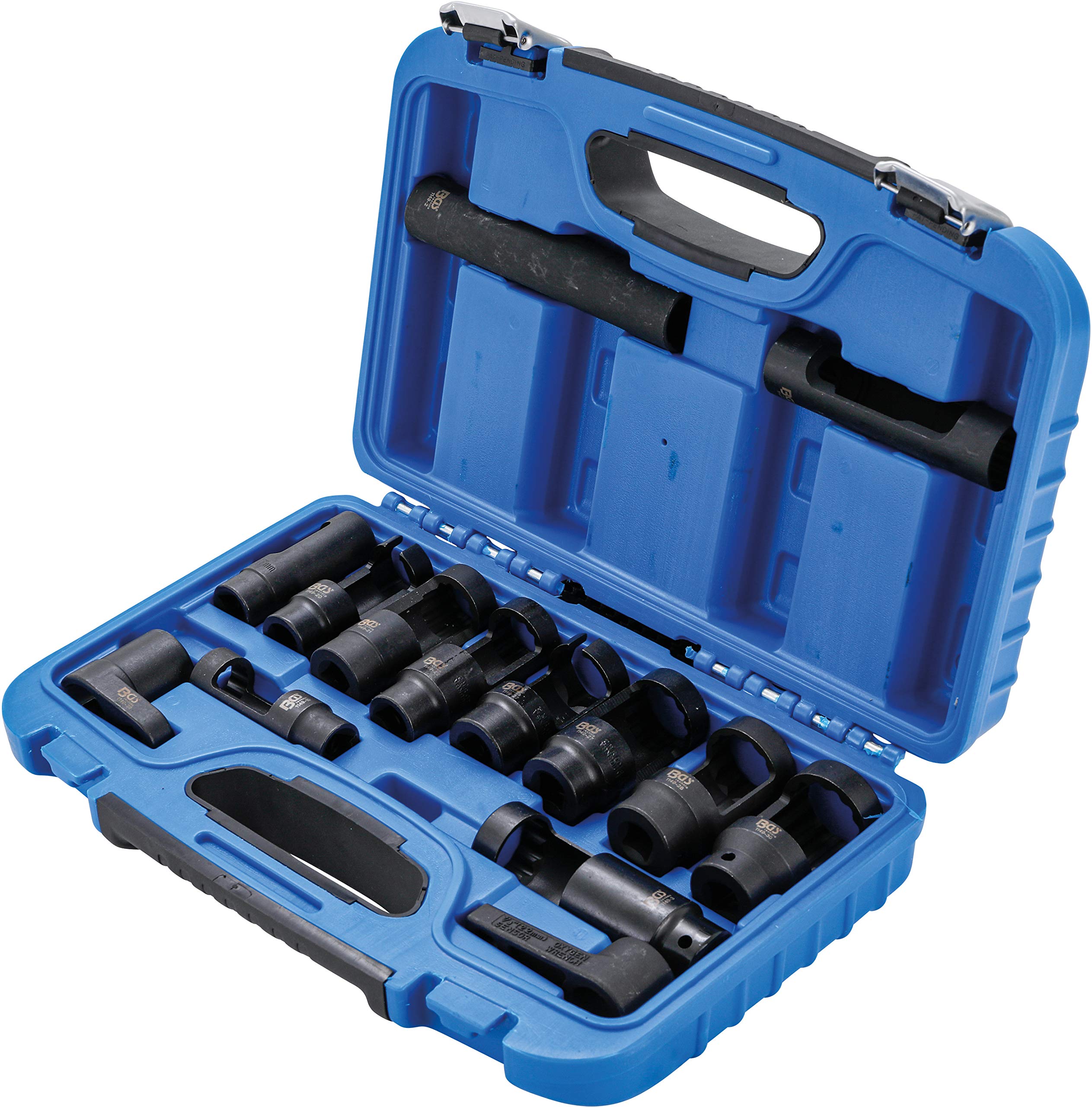 BGS 1149 Oxygen Sensor Socket Set - 14 Piece Automotive Tool Kit for O2 Sensor Removal & Installation | Perfect for Mechanics & DIY Car Repairs