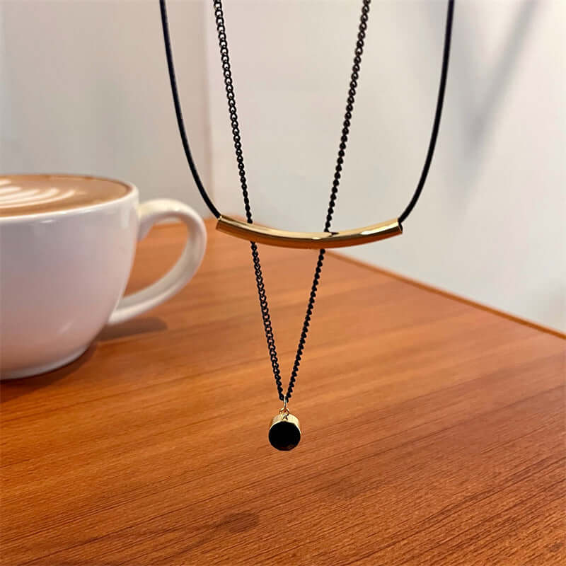 Trendy Black Leather Choker Necklace for Women - Gothic Layering Choker Pendant Necklace | Perfect for Parties, Halloween, Cosplay & Everyday Fashion Accessories