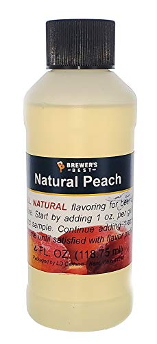 Brewer's Best Natural Peach Fruit Flavoring Extract for Home Brewing, Baking & Cocktails - 4oz Bottle | Perfect for Beer, Wine, Cakes & Desserts
