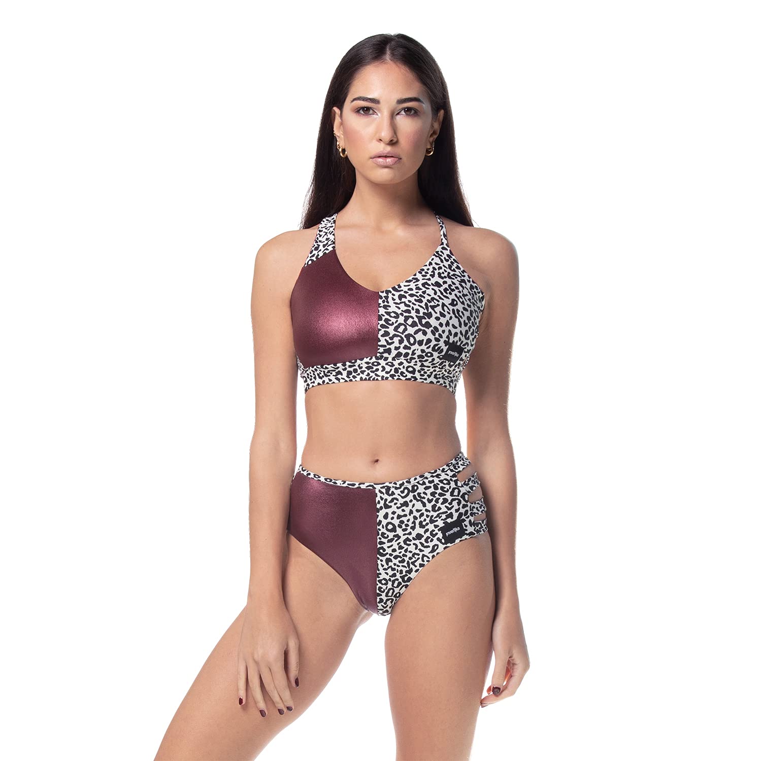 Invertika Women's Seamless Sports Bra & Briefs Set - High-Waisted Lycra Compression Underwear for Yoga, Pole Dance & Gym - Made in Italy - Reversible Design for Versatile Wear