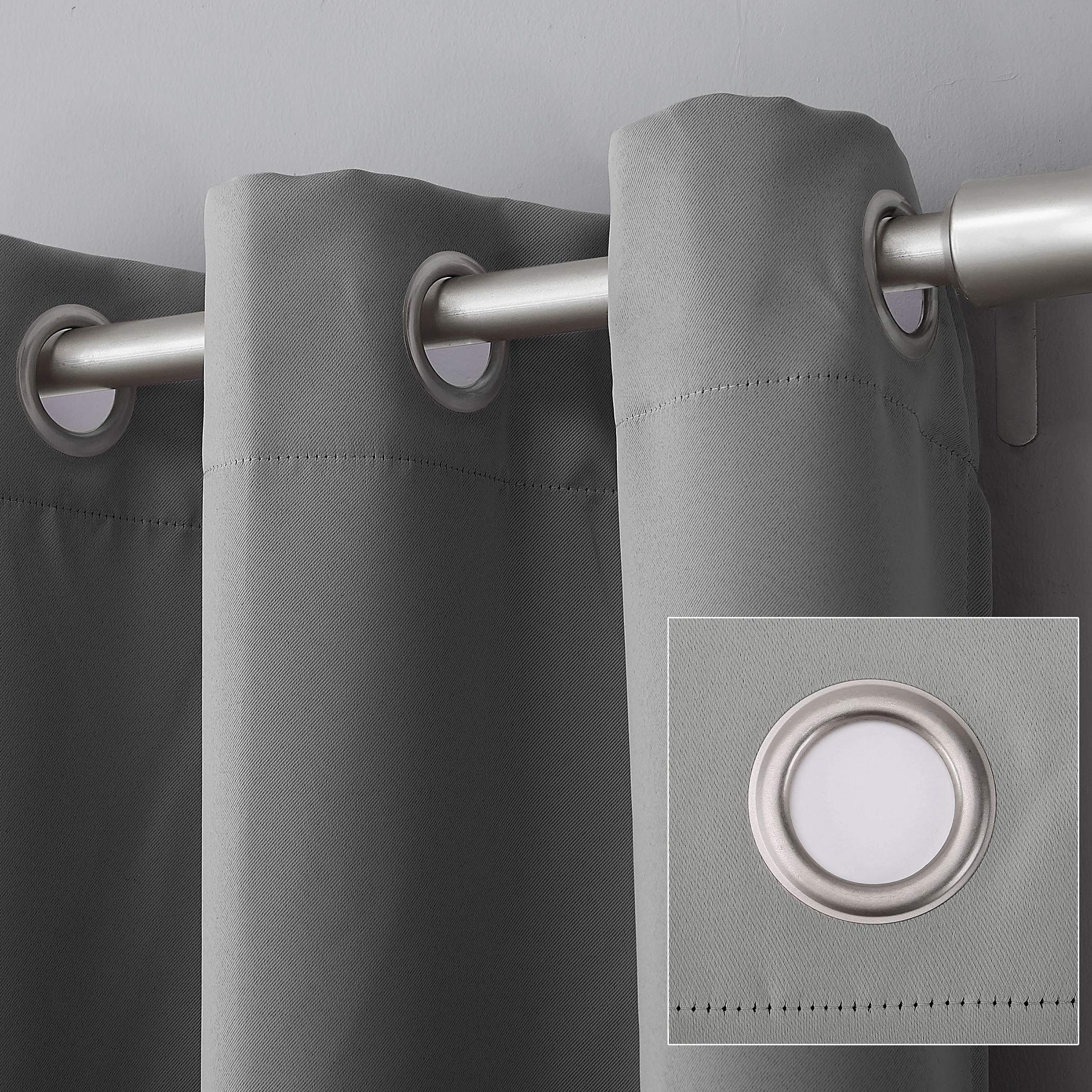 Sun Zero Soho 2-Pack Blackout Energy Efficient Grommet Curtain Panels, 54