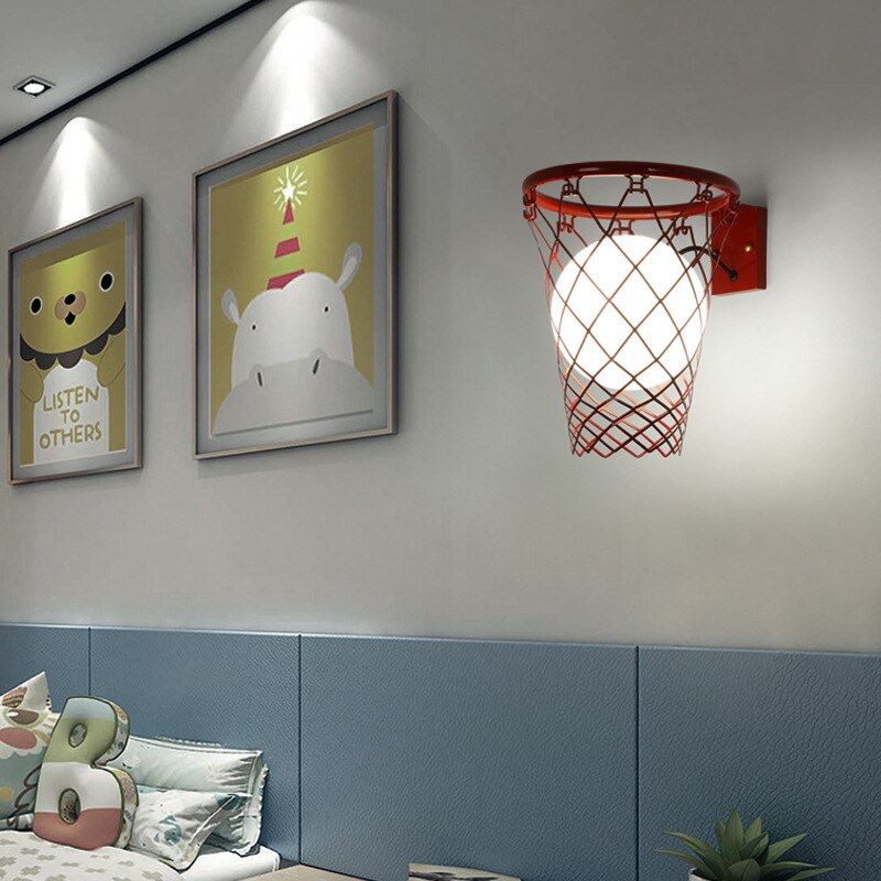 Kids Basketball Wall Light - LED Night Light for Boys & Girls Room Decor - Perfect for Bedroom, Nursery, and Playroom Lighting
