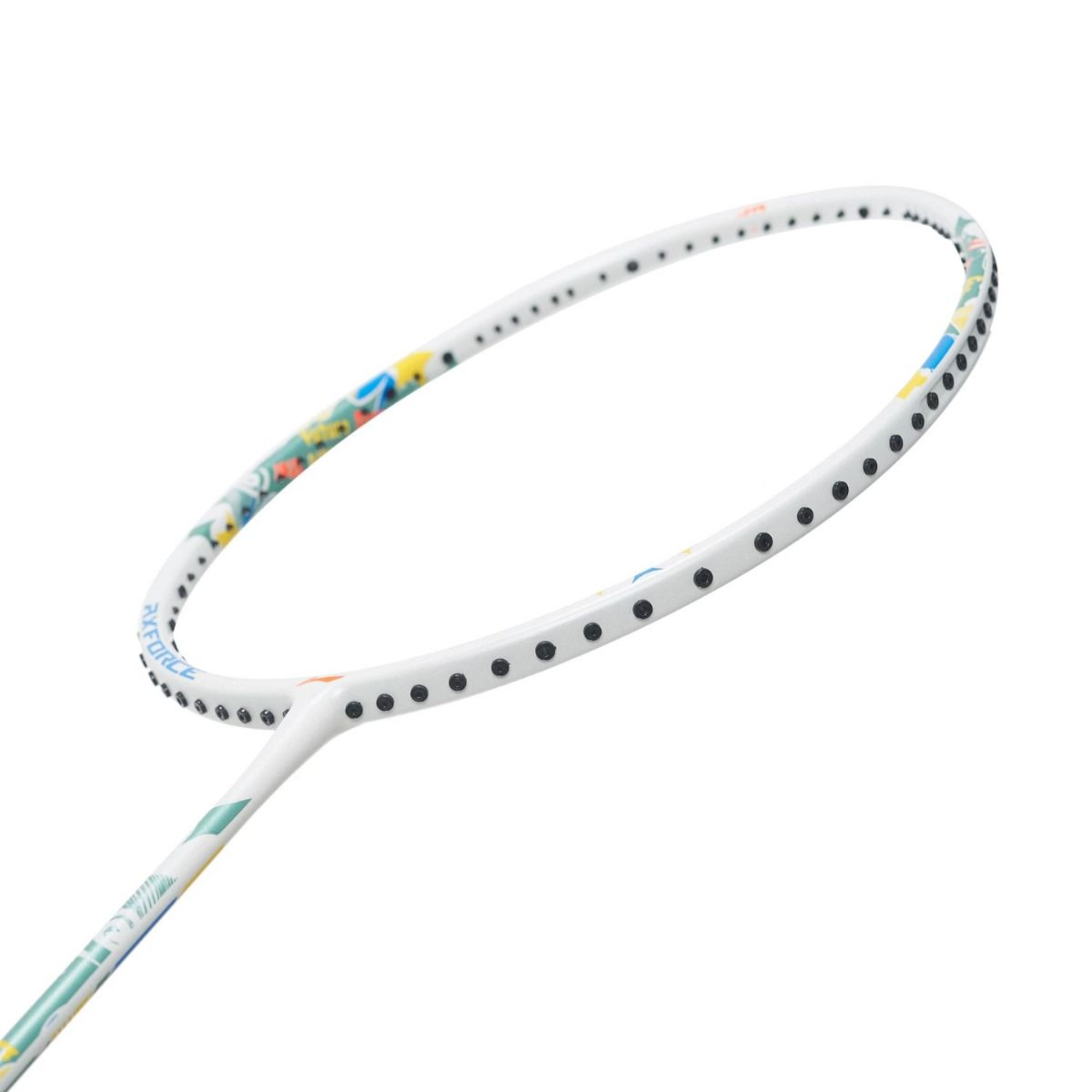 Li Ning Axforce Junior Strung Badminton Racket for Kids - Lightweight Carbon Fiber Badminton Racquet with Pre-Strung Strings (White, AYPS087-2) - Perfect for Junior Players & Beginners Training