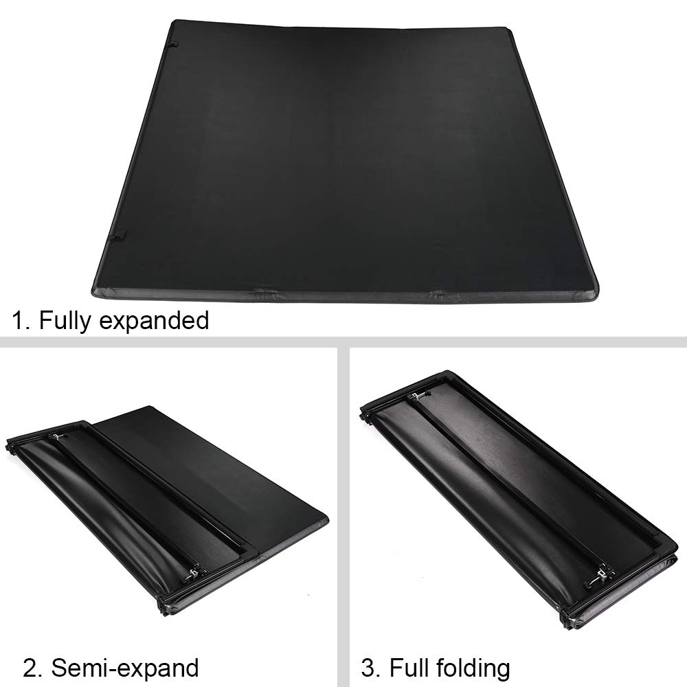 PIT66 Soft Tri-Fold Truck Bed Tonneau Cover for 2014-2021 Toyota Tundra 5.5' Short Bed | Waterproof & Durable | Easy Installation | Perfect for Hauling Gear & Outdoor Adventures