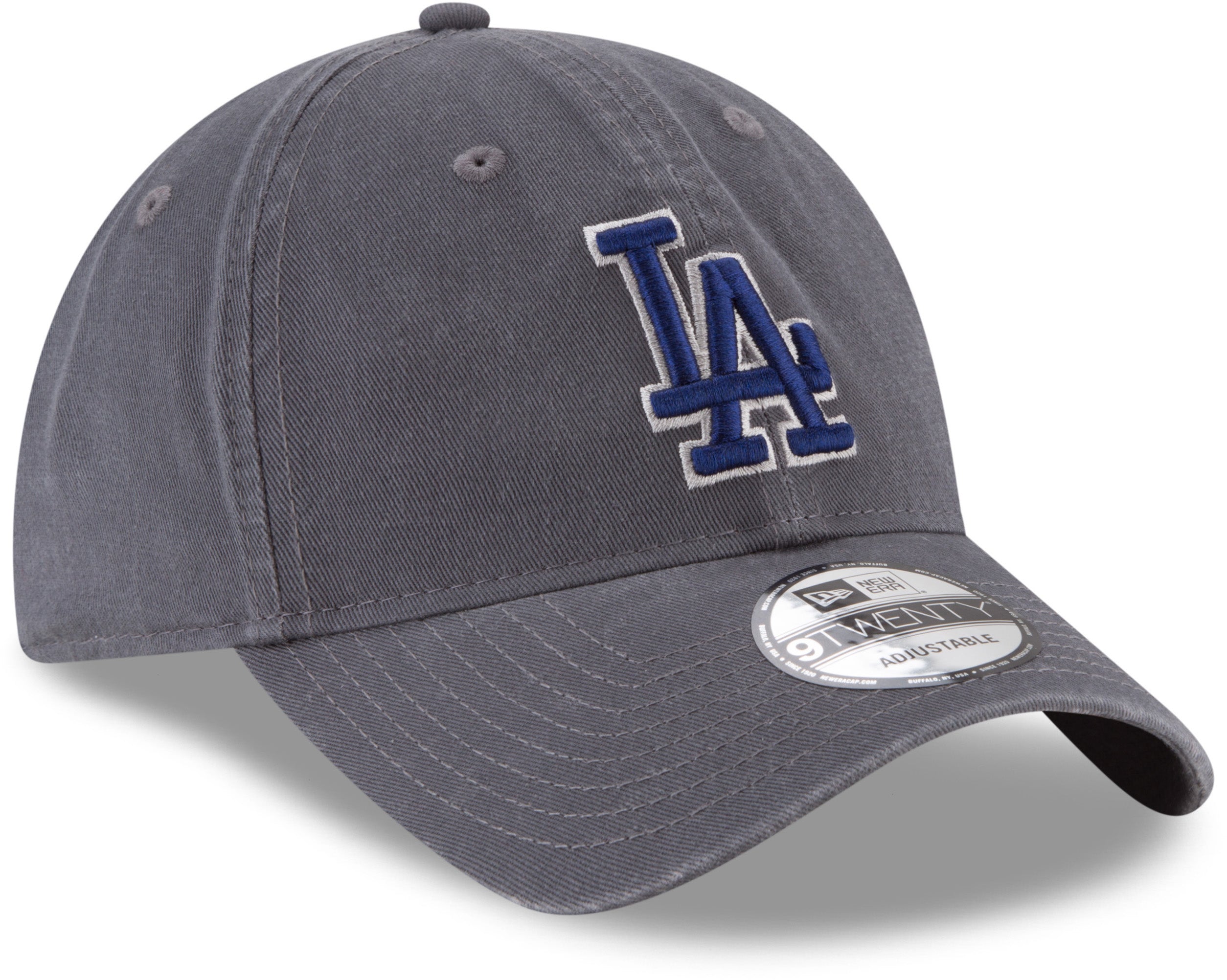 Los Angeles Dodgers New Era 9Twenty MLB Core Classic Graphite Baseball Cap - Adjustable Snapback Hat for Men & Women - Perfect for Baseball Games, Streetwear Fashion & Casual Outfits