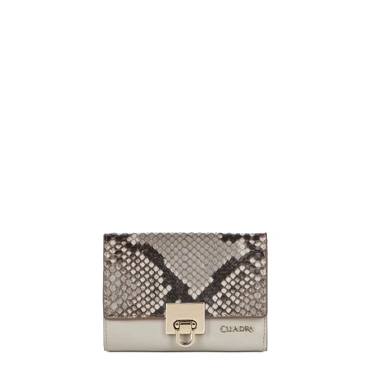 BD197PI Cuadra Grey Small Fashion Woven Python Tri-Fold Wallet for Women - Stylish & Compact Accessory for Everyday Use, Travel, and Gifts