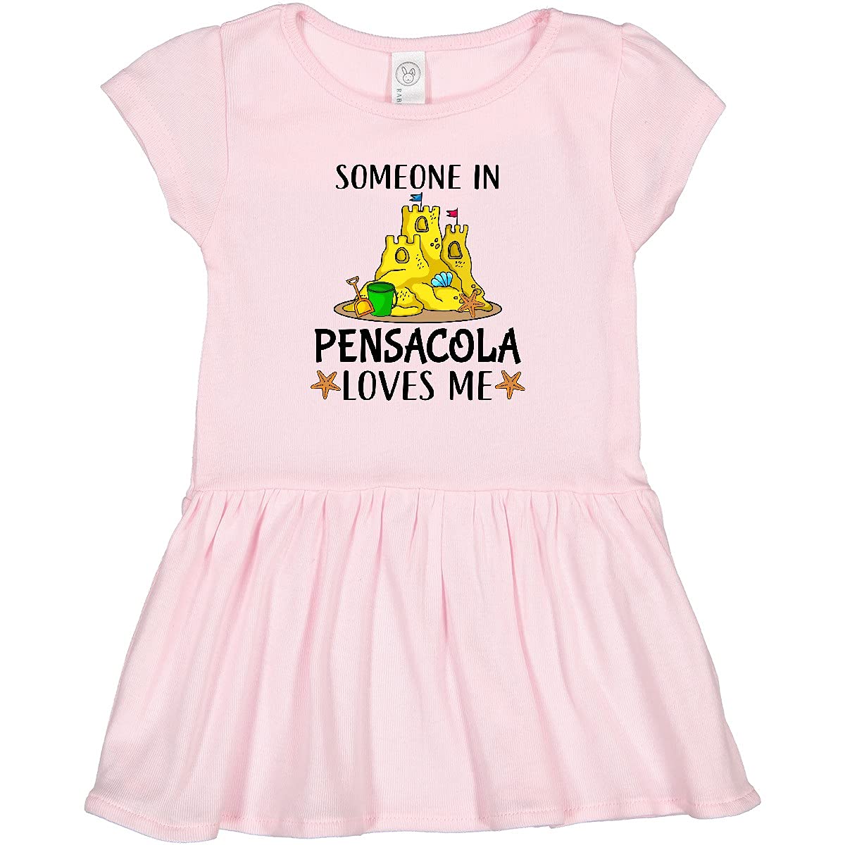 Inktastic 'Someone in Pensacola Loves Me' Beach Vacation Toddler Dress - Cute Summer Outfit for Girls, Florida-Themed Baby Clothes, Perfect for Seaside Trips & Family Photos