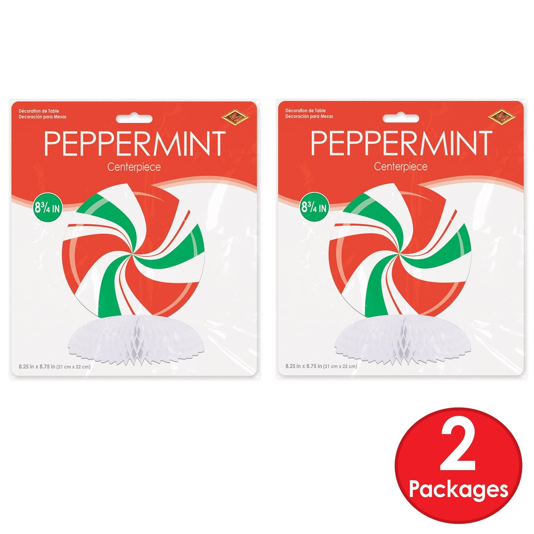 12 Pack Beistle Christmas Peppermint Centerpiece Decorations - Holiday Table Decor for Parties, Home & Office Festive Decorating