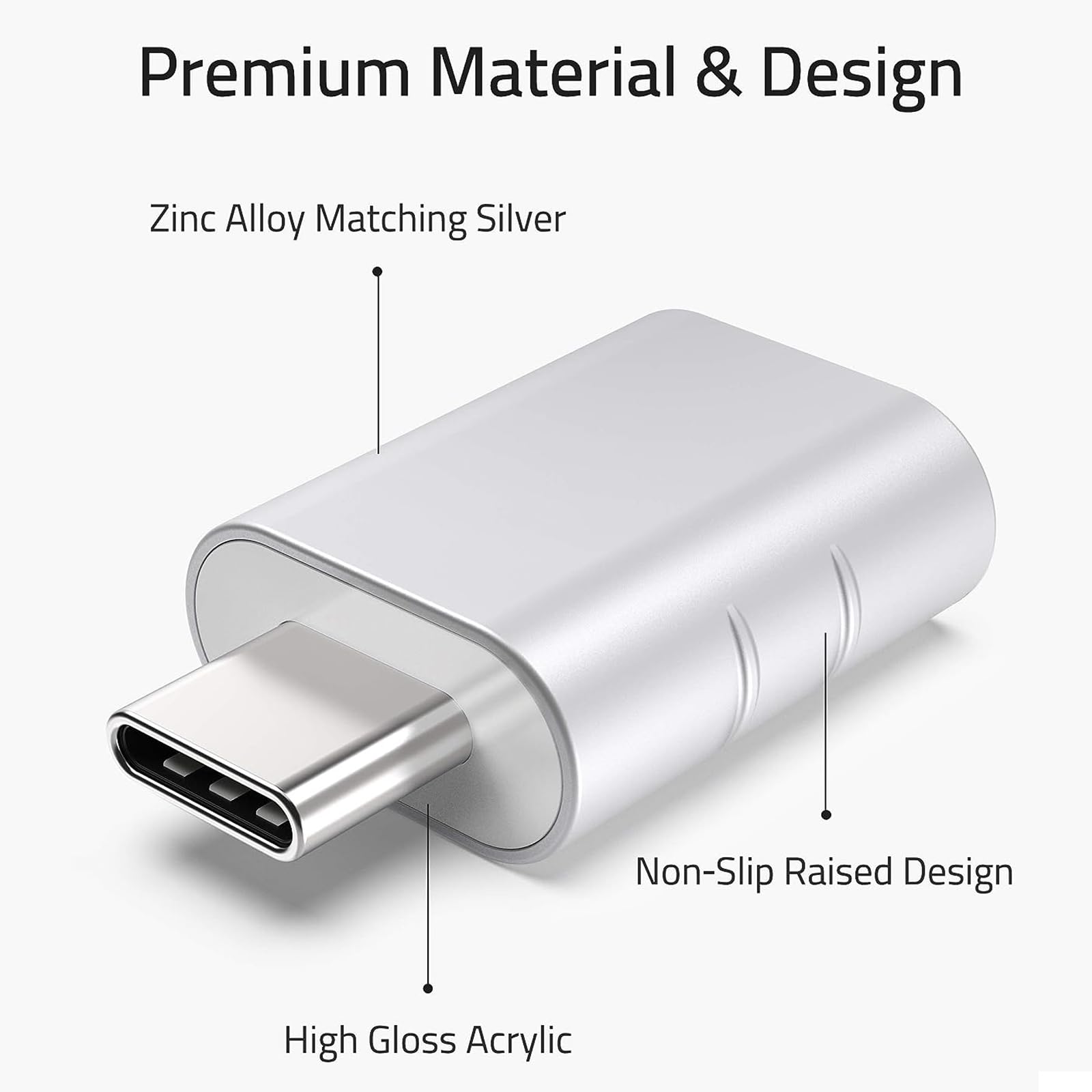 Casperi USB C to USB Adapter 3-Pack - USB-C Male to USB-A Female Converter for MacBook Pro/Air, iPad Mini, Thunderbolt 4, iPhone 16/15, Samsung S24/S23 - Compatible with Flash Drives, External Hard Drives & OTG Devices for Home, Office & Travel Use
