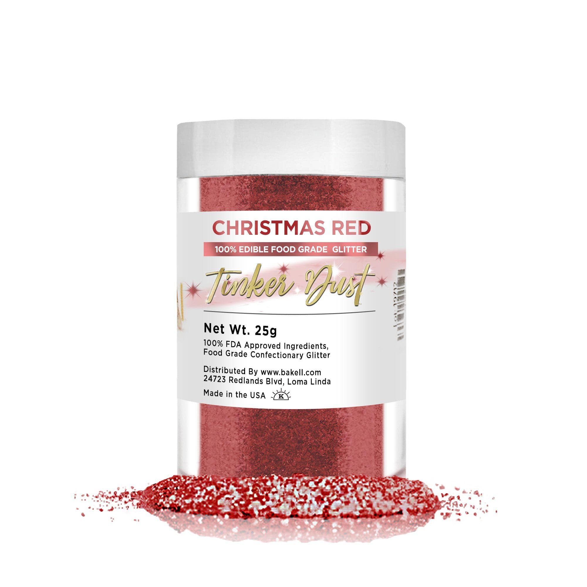 Premium Christmas Red Tinker Dust® Bulk Glitter for Crafts - 8oz Shaker Jar | Perfect for Holiday DIY Decorations, Gift Wrapping, and Festive Party Supplies