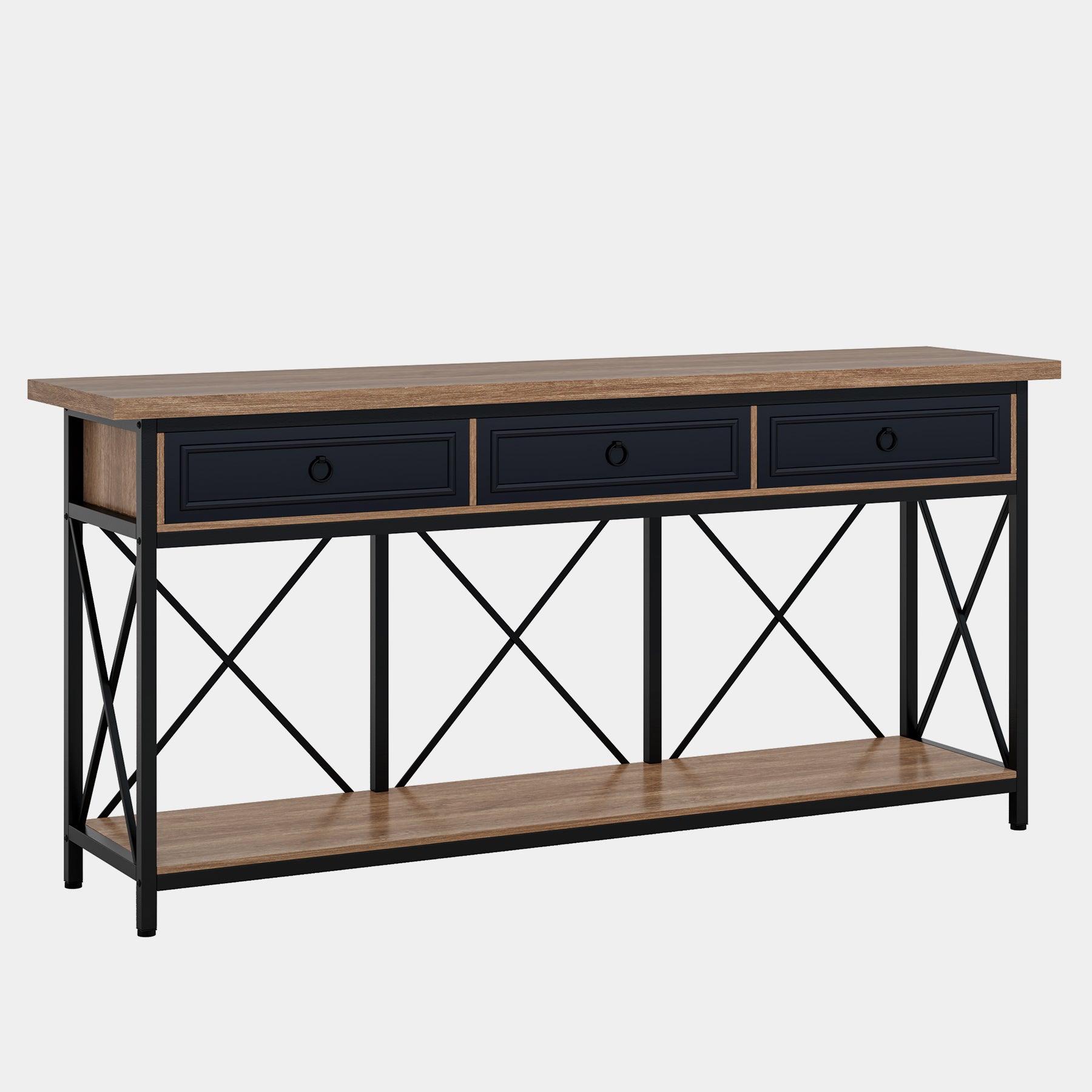 3 Drawer Console Table with Storage Shelf - 70.8