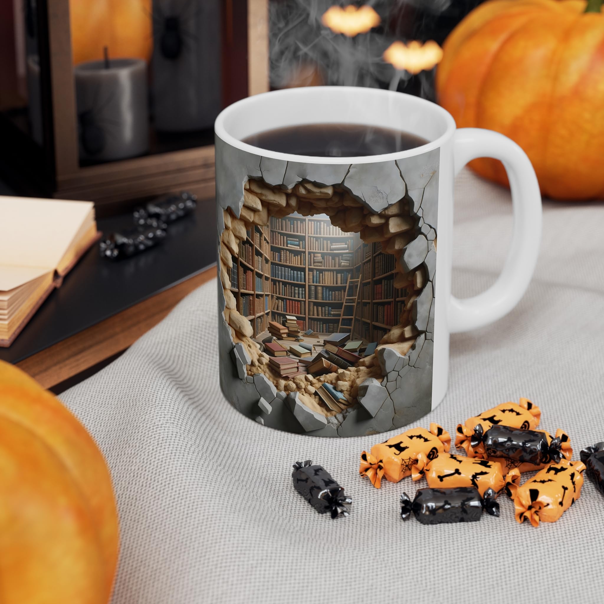 2IMT White 11 Oz Ceramic Book Lover Coffee Mug - Perfect Gift for Readers, Bookworms & Librarians - Great for Reading Nooks, Book Clubs & Cozy Home Libraries