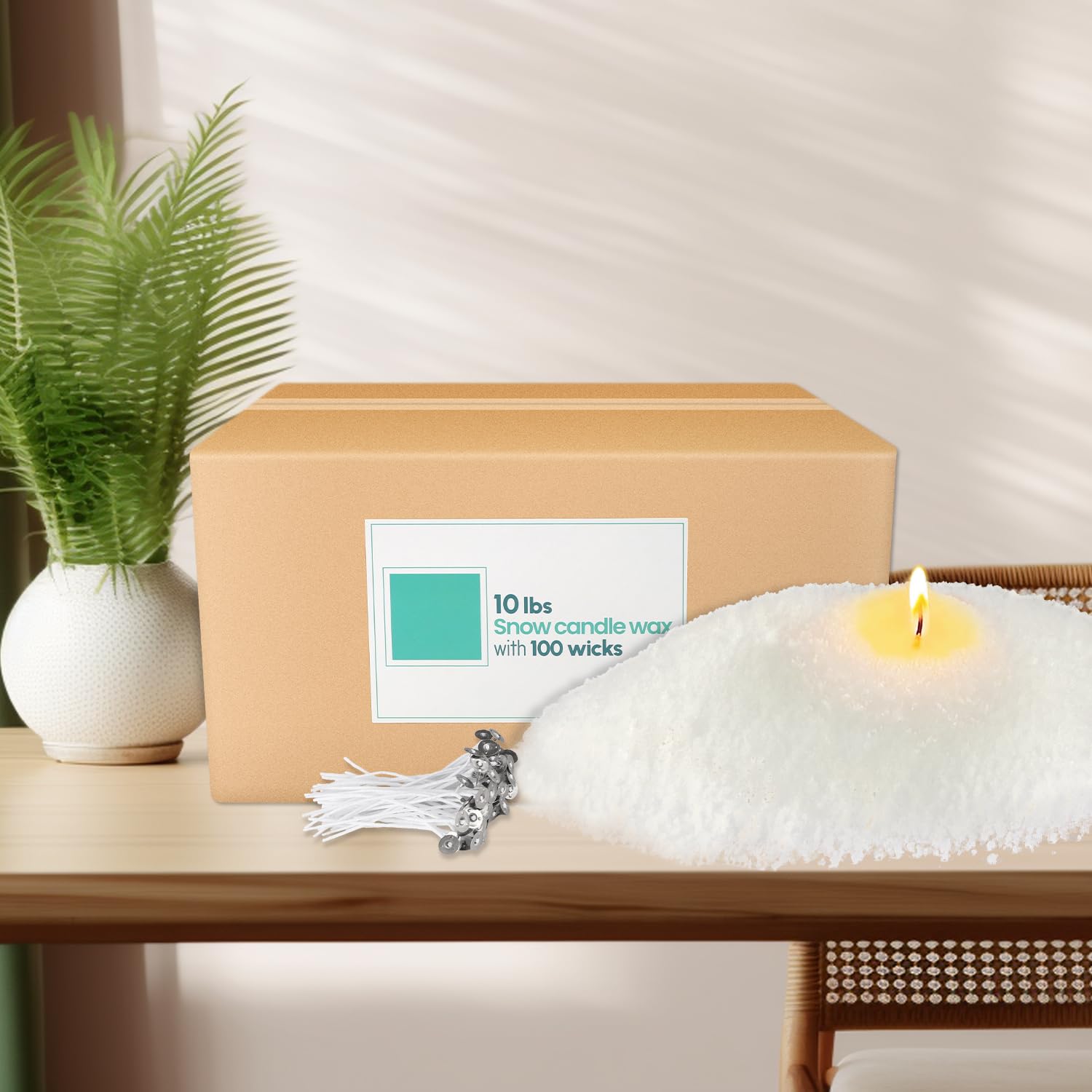 ECLHTLNY 10LB DIY Pearl Snow Candle Making Powder for Soy Wax Candles - Natural High-Quality Candle Supplies with Long Burn Time - Perfect for Home Decor, Wedding Centerpieces & Relaxation