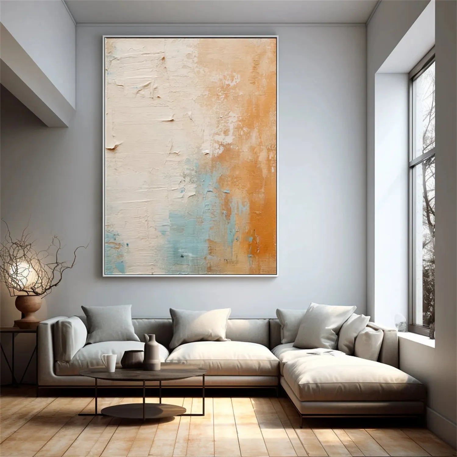 Abstract Painting #AB 162 - Modern Wall Art for Living Room, Bedroom & Office Decor | Unique Handmade Canvas Artwork