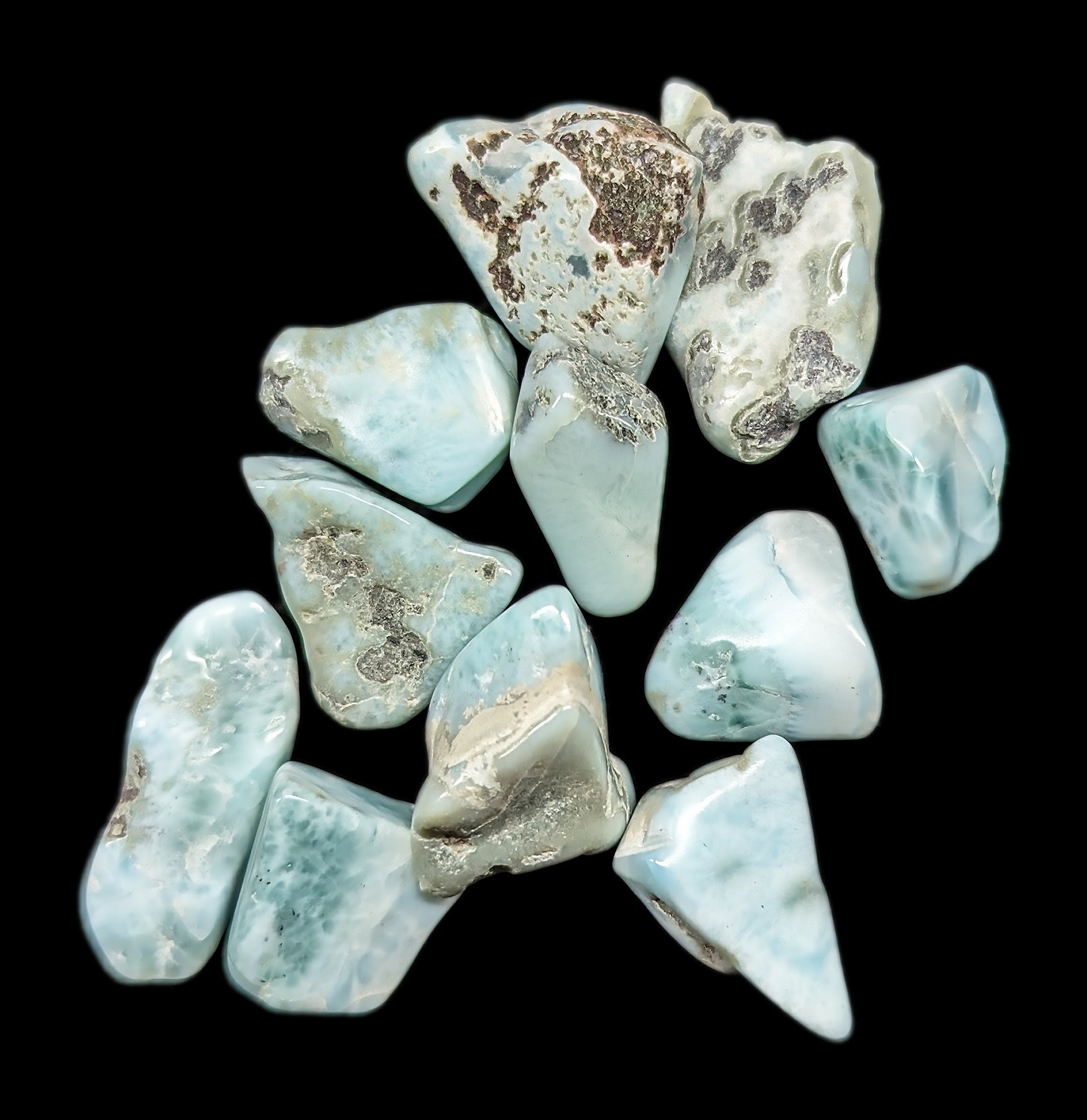 Natural Tumbled Larimar Stone Beads - Healing Crystal for Jewelry Making, Meditation & Energy Balancing - Perfect for Necklaces, Bracelets & Home Decor